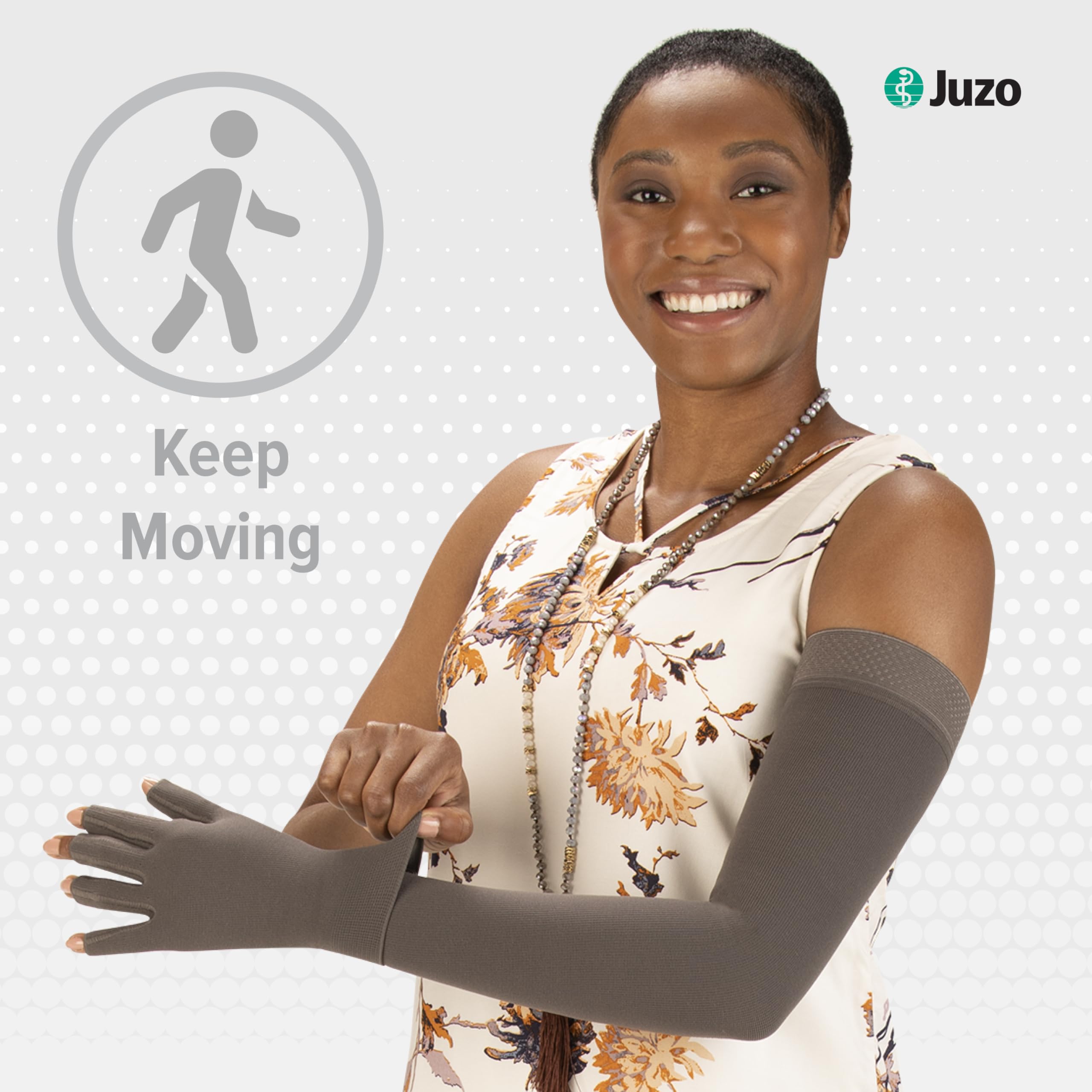 Juzo 3021 Expert Seam Flat Knit Compression Gloves with Open Finger Slots - Beige, Size 4 | Hand Therapy for Arthritis, Carpal Tunnel & Swelling Relief | Ideal for Daily Use, Typing & Post-Surgery Recovery