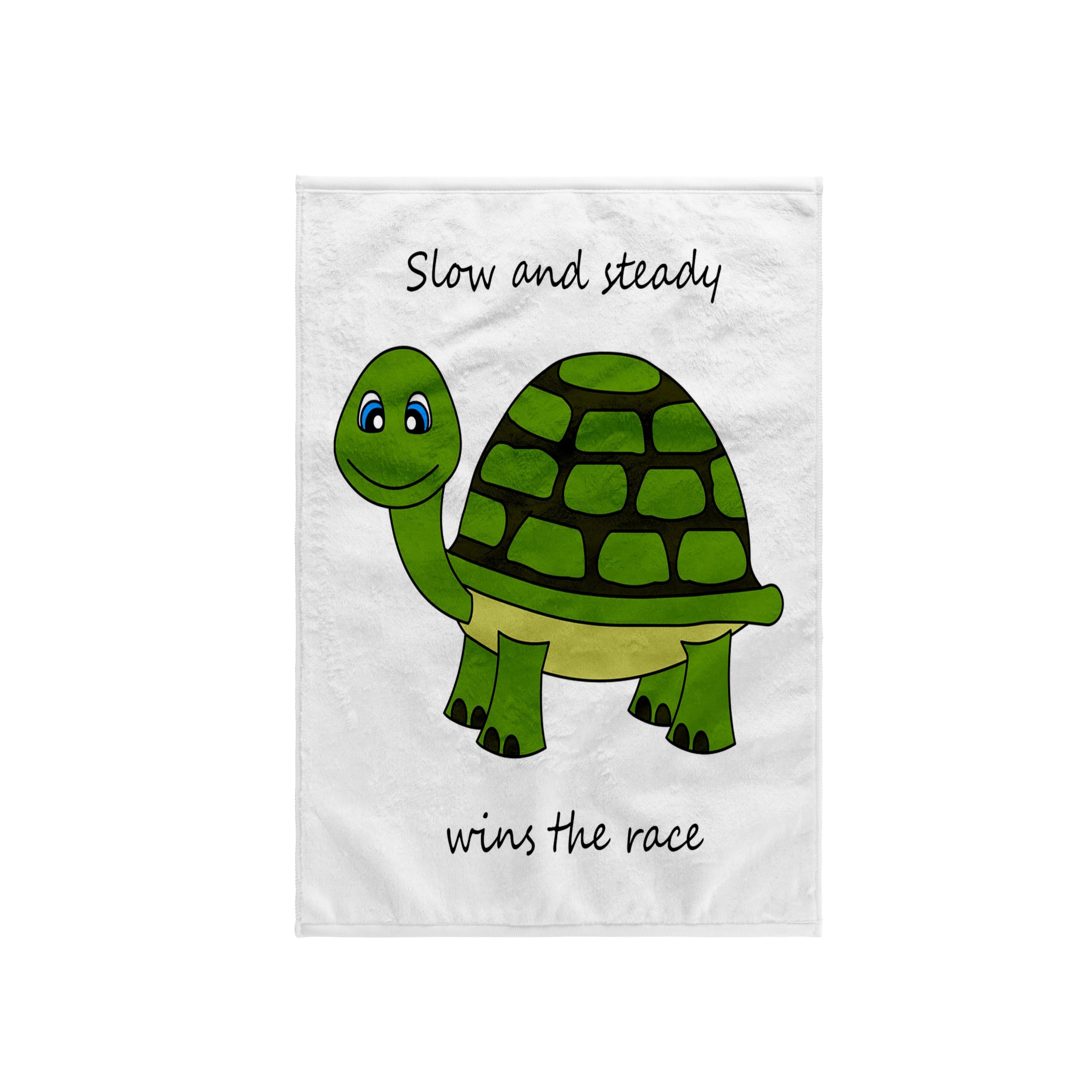 3dRose Slow and Steady Wins The Race Green Turtle Beach Towel - 15 x 22 Inches - Soft Absorbent Bath Towel for Pool, Beach, Gym & Yoga - Cute Turtle Design for Kids & Adults