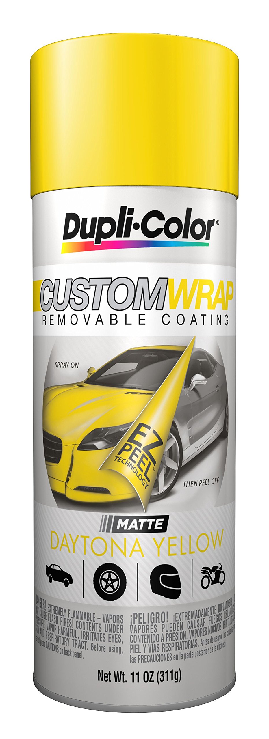 Dupli-Color ECWRC802-6PK Custom Wrap Matte Removable Automotive Spray Paint - Daytona Yellow, 11 oz Aerosol Can - Perfect for Car Wraps, DIY Projects & Vehicle Customization