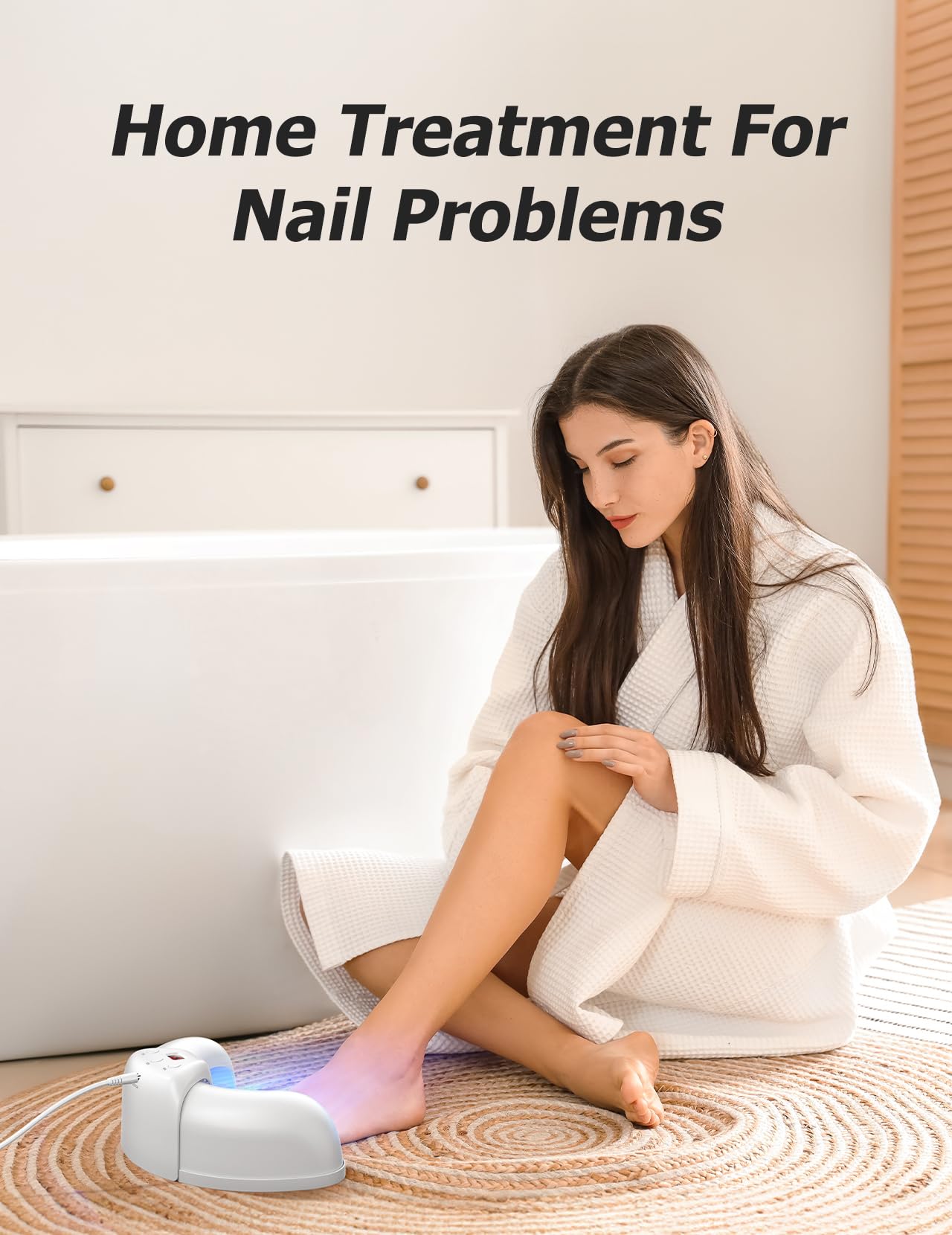 Professional Nail Fungus Light Treatment Device for Toenails & Fingernails - Safe Home Therapy for Onychomycosis, Damaged & Discolored Nails - Ideal for Daily Nail Care & Fungal Infection Prevention