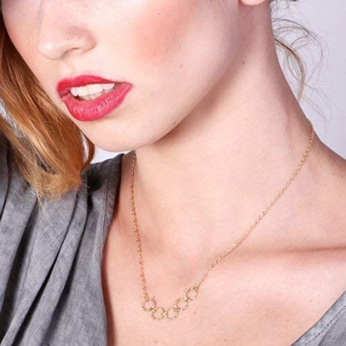 Gold Filled Circle Necklace with 5 Interlocking Charm Chains - Perfect for Everyday Wear, Gifts & Special Occasions