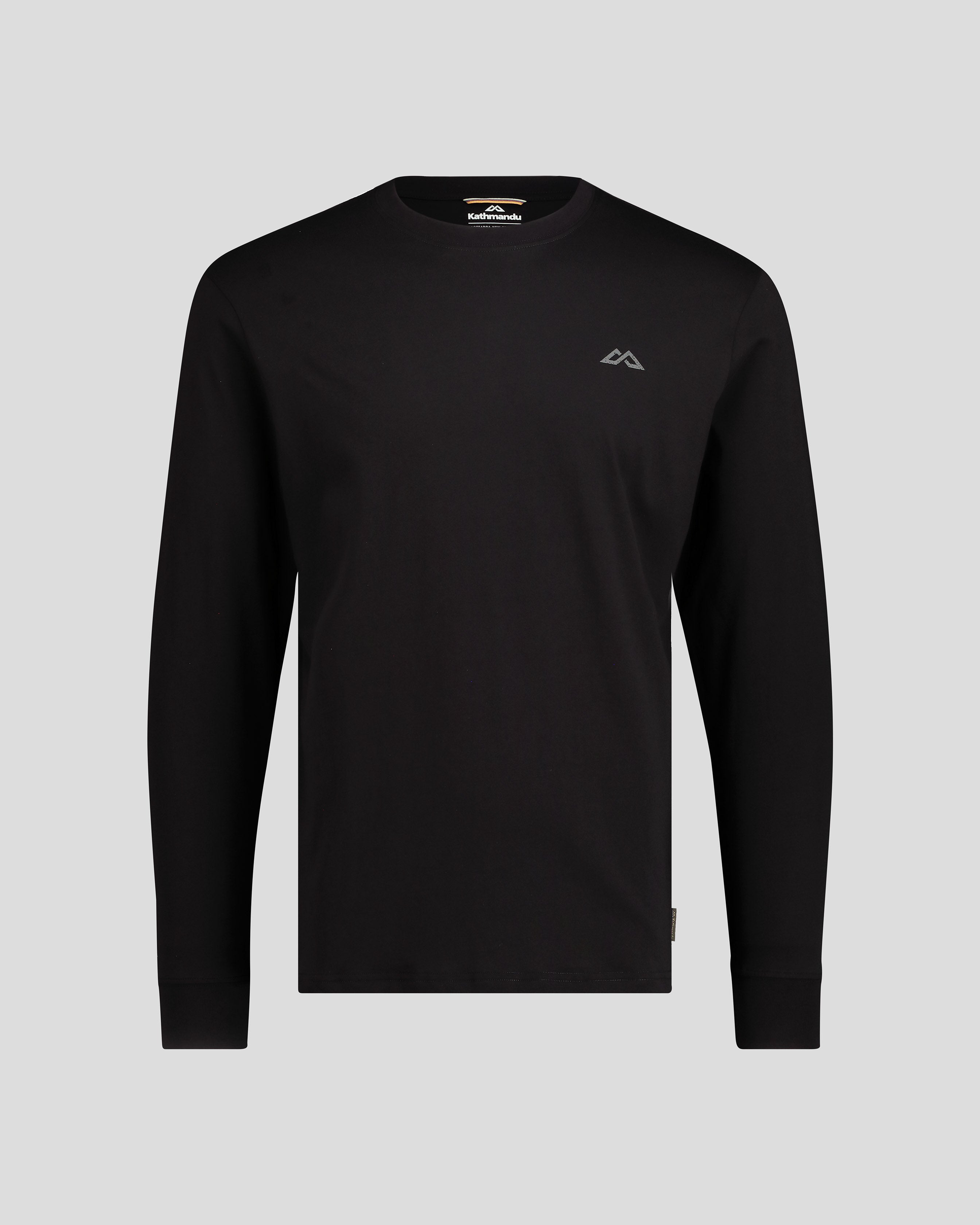 Organic Cotton Men's Long Sleeve T-Shirt - Black | Eco-Friendly Casual Wear for Everyday & Outdoor Activities