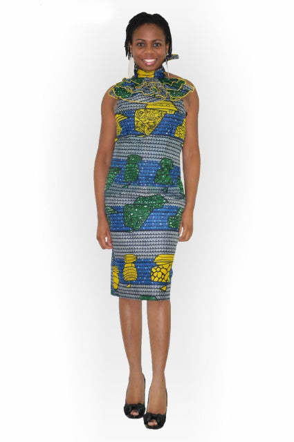 Stylish African Print Halter Dress for Women - Vibrant Ankara Fabric Summer Maxi Dress - Perfect for Beach Vacations, Parties & Cultural Events