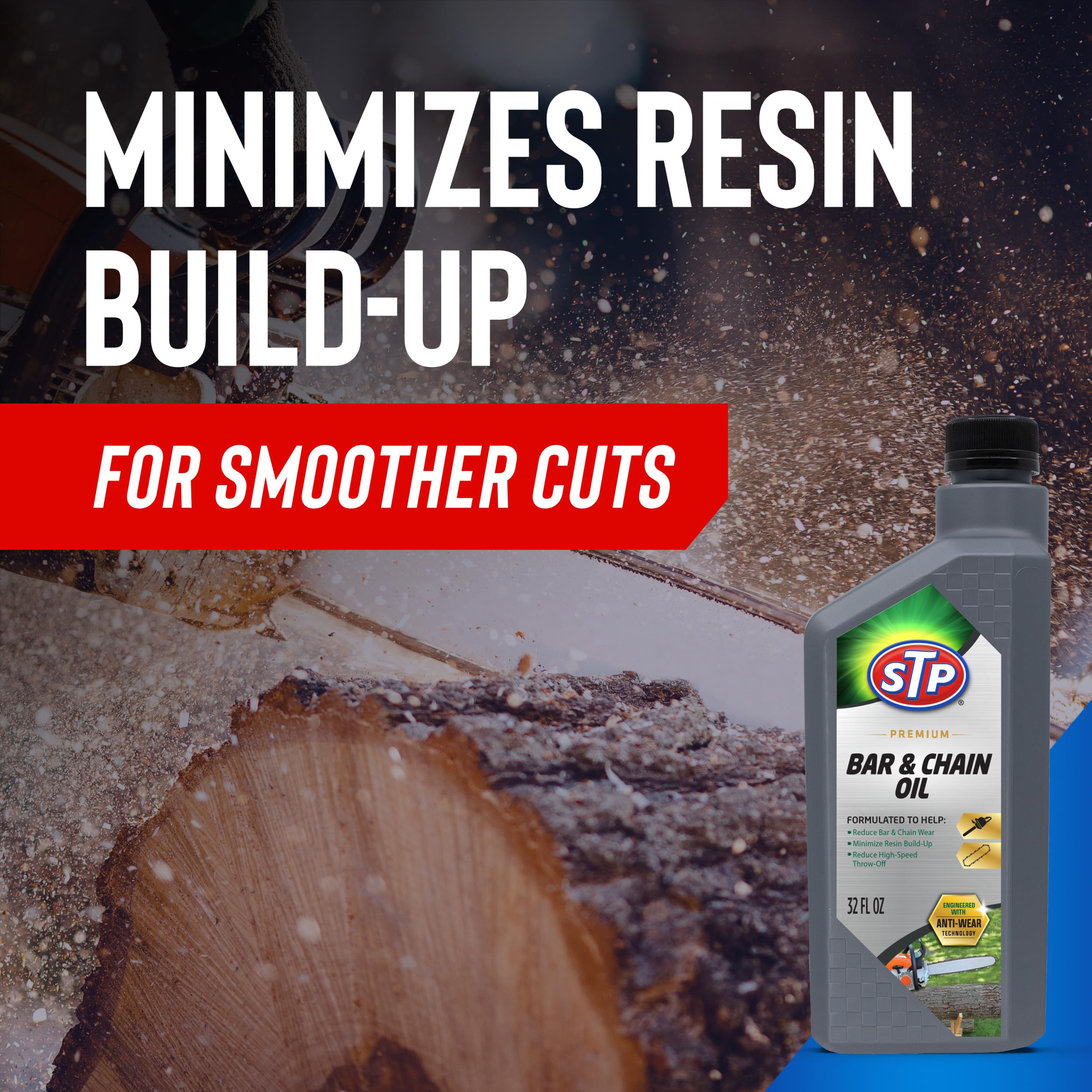 STP Premium Bar and Chain Oil - 32 Oz | High-Performance Chainsaw Lubricant Reduces Wear & Extends Life | Ideal for Wood Cutting, Logging & DIY Projects