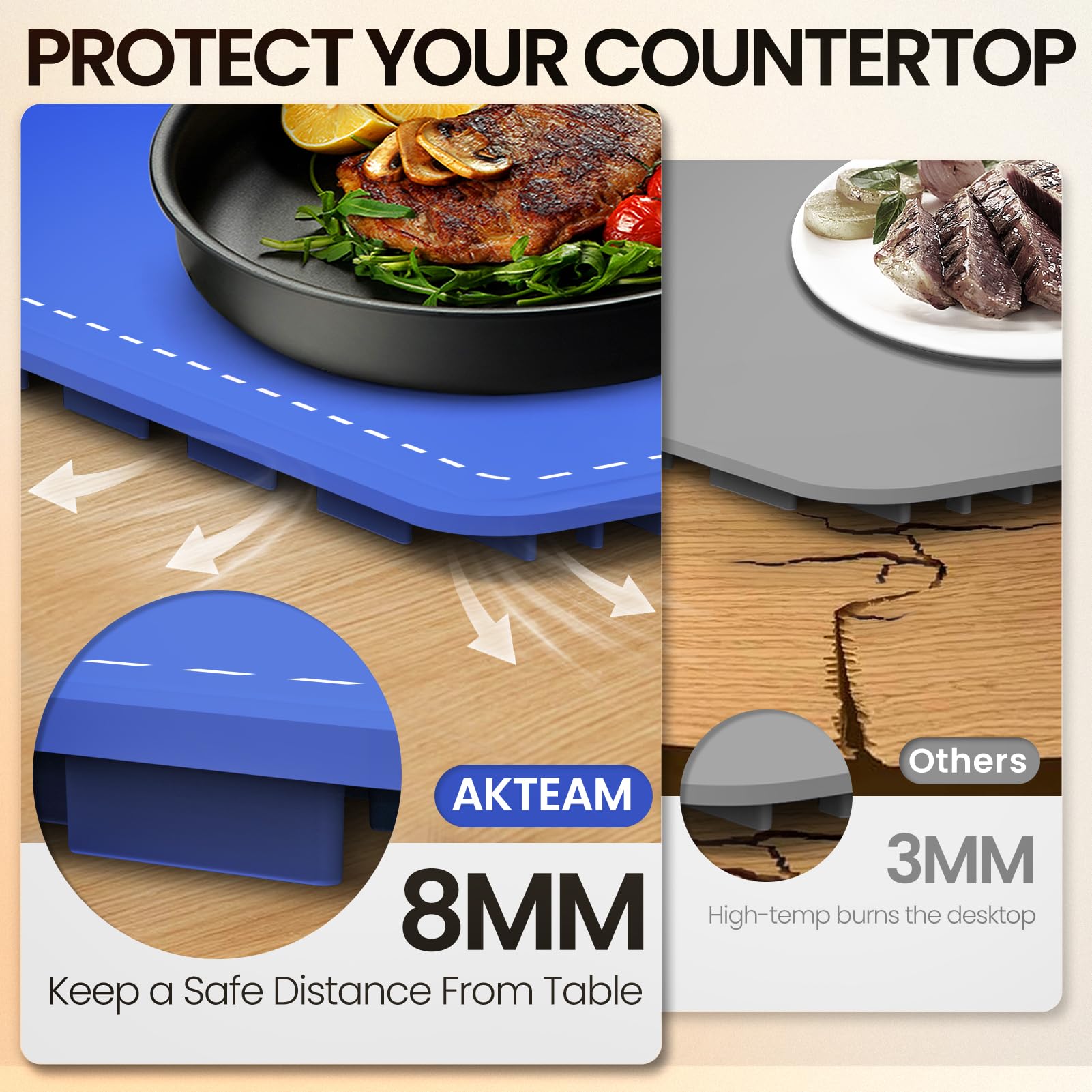 Electric Warming Tray with 6H Timer - Full Surface Heating Food Warmer, 6 Temperature Settings Portable Warming Mat for Buffet, Parties, Office & Home Use - Silicone Heating Mat for Keeping Meals Warm at Dinner Parties, Holiday Gatherings & Everyday Dining