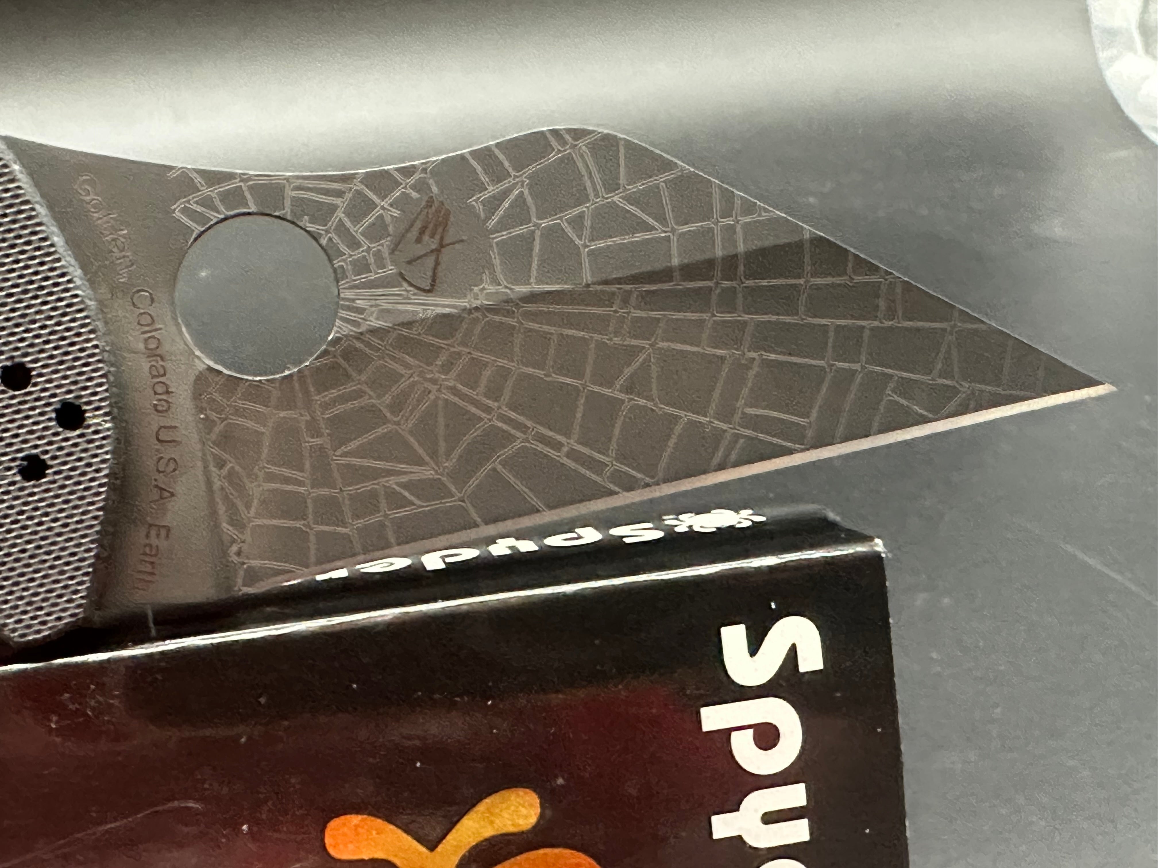 Spyderco Yojimbo 2 Folding Knife - Black G-10 Handle with Lynch NW Custom Laser Engraved Spider Web Blade | EDC, Tactical, Outdoor Survival & Everyday Carry Pocket Knife