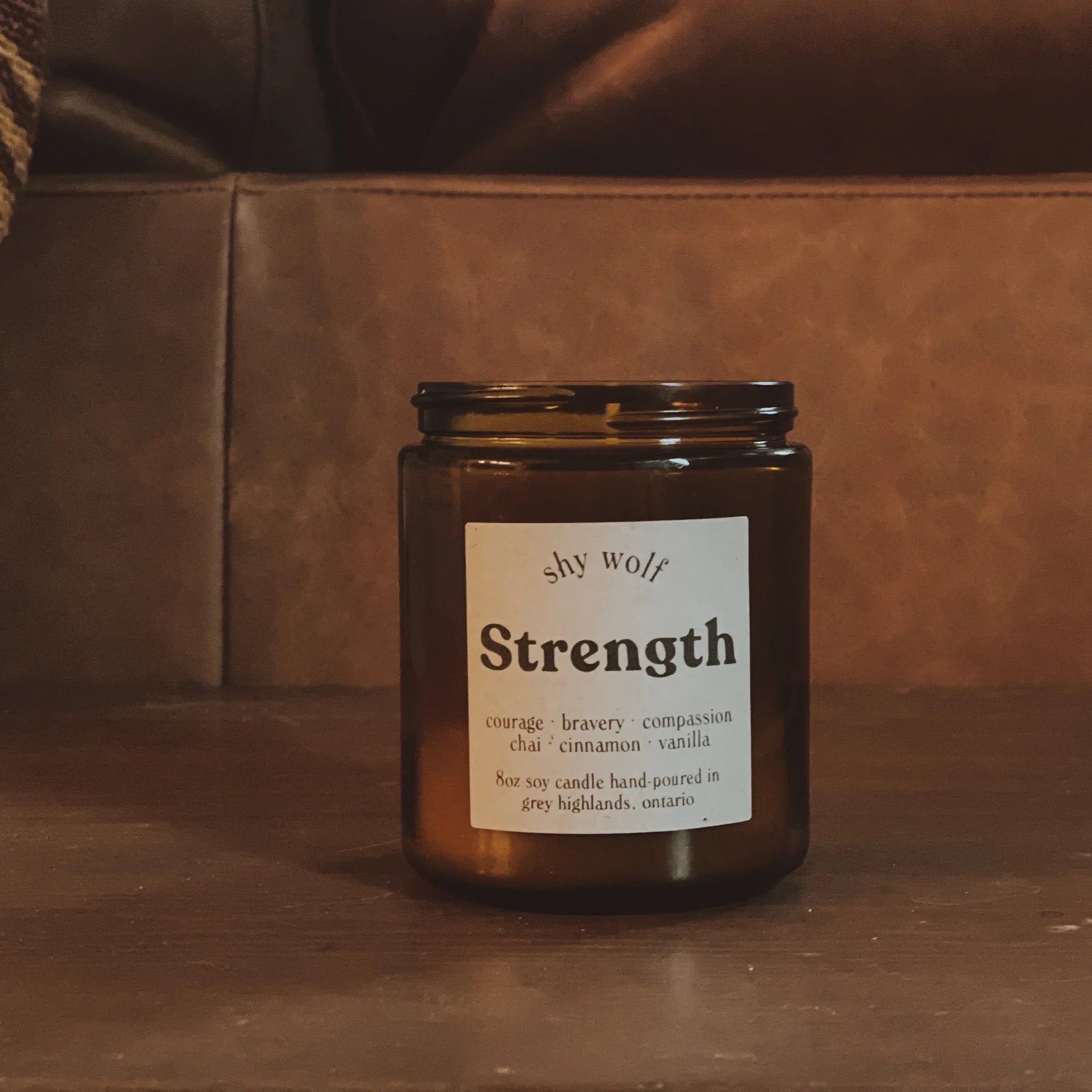 Shy Wolf Candles - Strength Scented Candle with Chai, Cinnamon & Vanilla Aromas - Perfect for Relaxation, Meditation & Home Decor