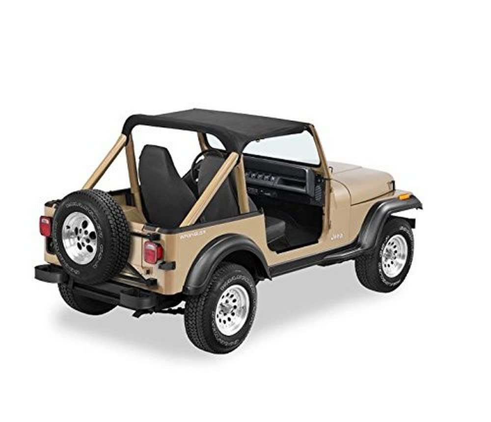 Bestop 5250915 Black Denim Targa-Style Strapless Bikini Top for 1987-1991 Jeep Wrangler YJ | Convertible Soft Top Replacement | Off-Road & Summer Driving Accessory