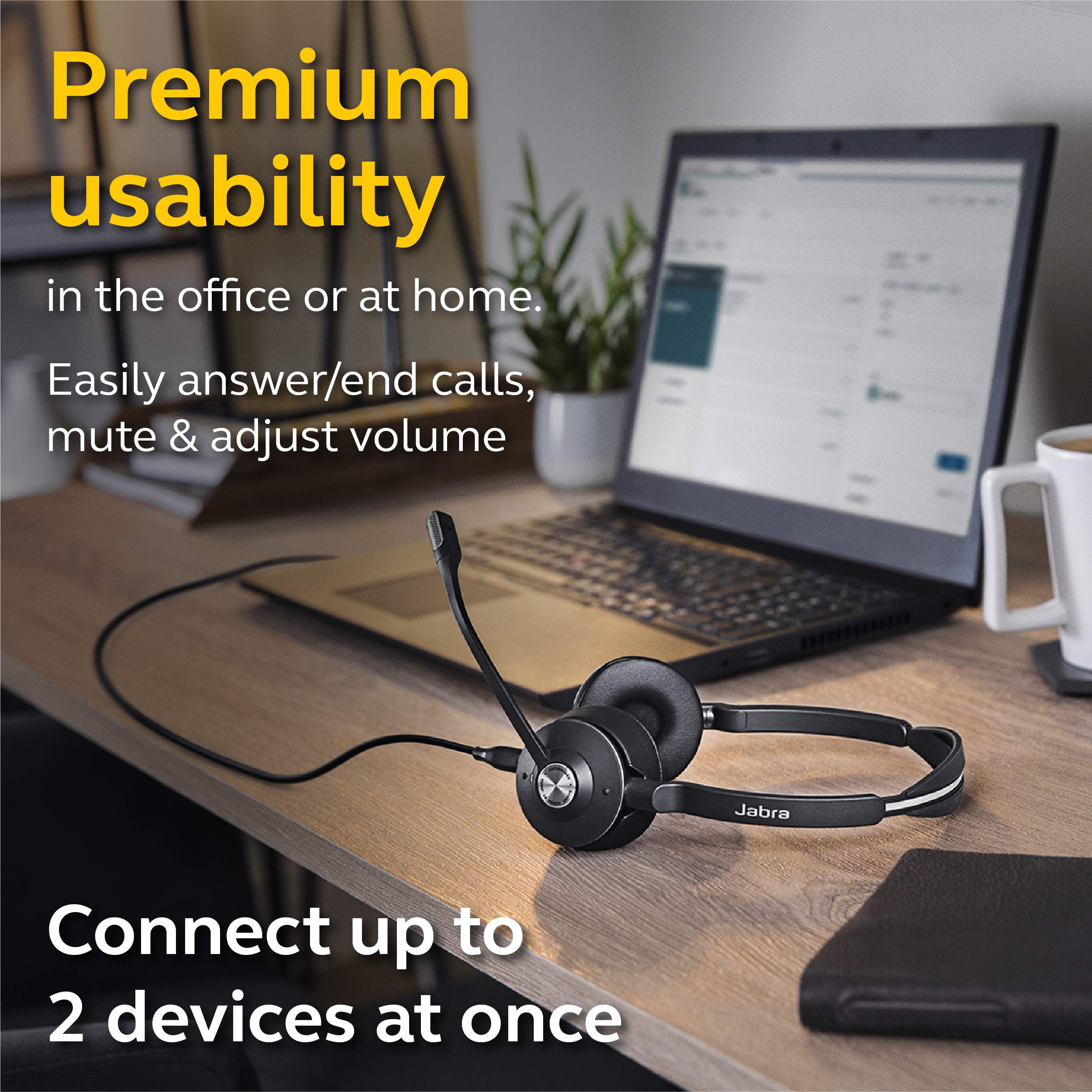 Jabra Engage 65 Wireless Stereo Headset with Noise-Cancelling Mic - Industry-Leading Wireless Performance, All-Day Battery Life for Call Centers & Remote Work - Perfect for Office, Customer Service & Home Business Use