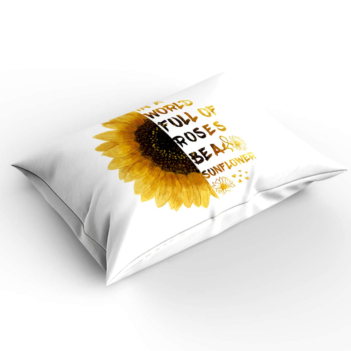 LooPoP Sunflower 3-Piece Duvet Cover Set - Full Size Soft Wrinkle-Resistant Bedding with Comforter & Pillow Shams - Inspirational Text Design for All Seasons - Perfect for Cozy Bedroom Decor & Guest Room Makeover