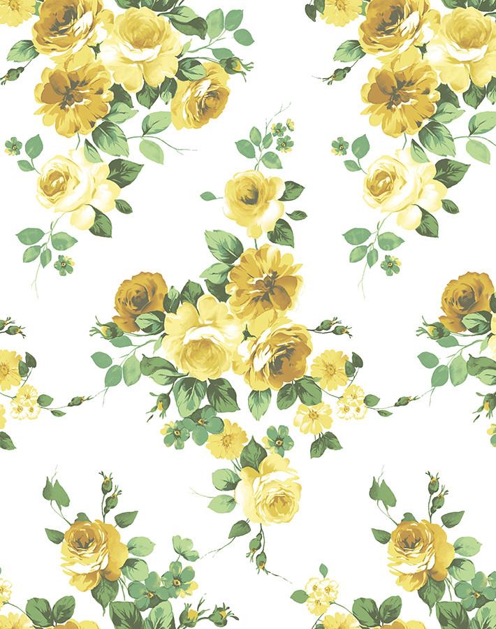 Wallshoppe 'Maggie May' Yellow Peel and Stick Wallpaper - Self-Adhesive Removable Wall Decor for Bedroom, Living Room, Nursery & Home Office