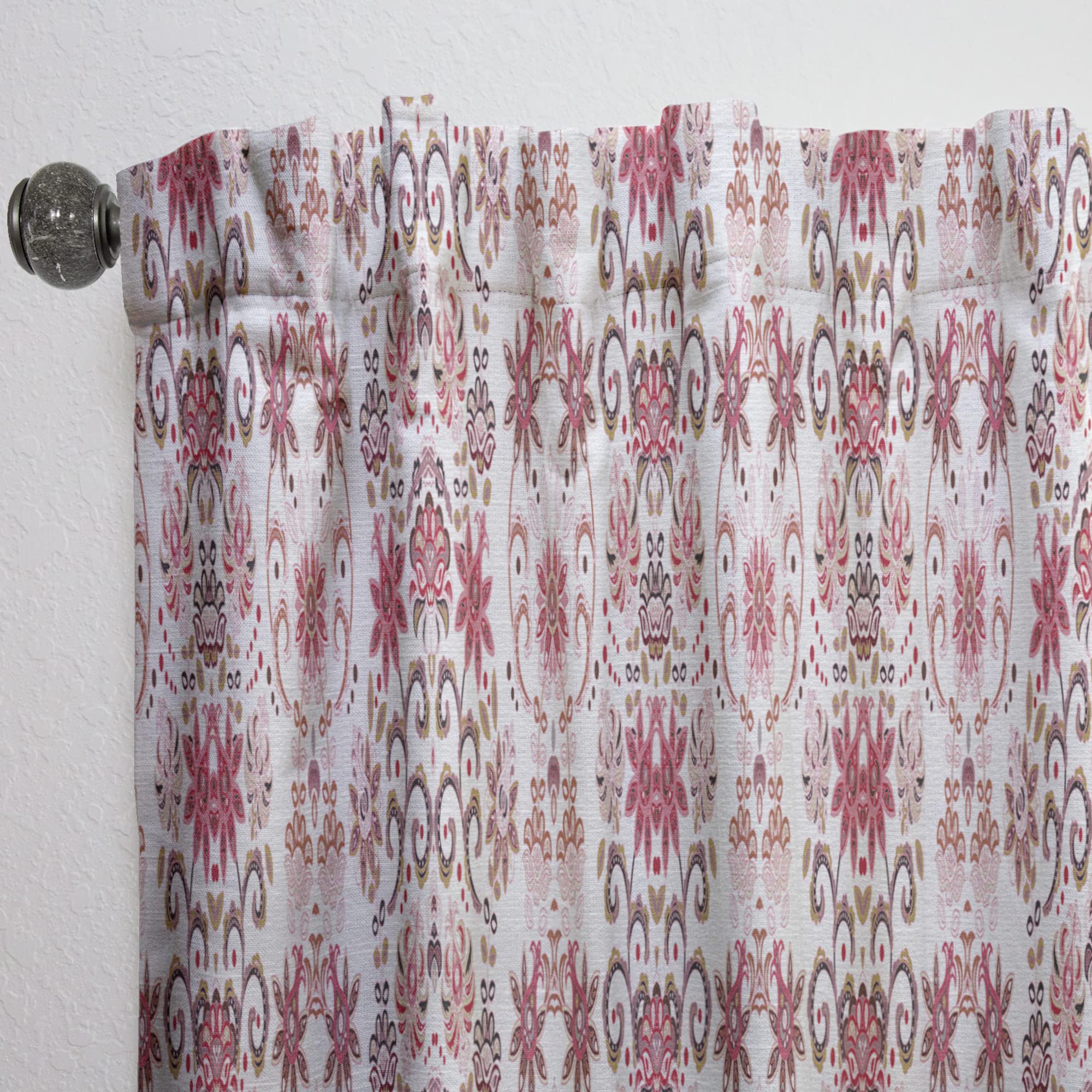 DesignQ Thermal Insulated Curtains - Ornamental Retro Pattern Single Panel (52x120 Inches) for Bedroom & Living Room - Blackout Drapes for Home Decor & Energy Efficiency