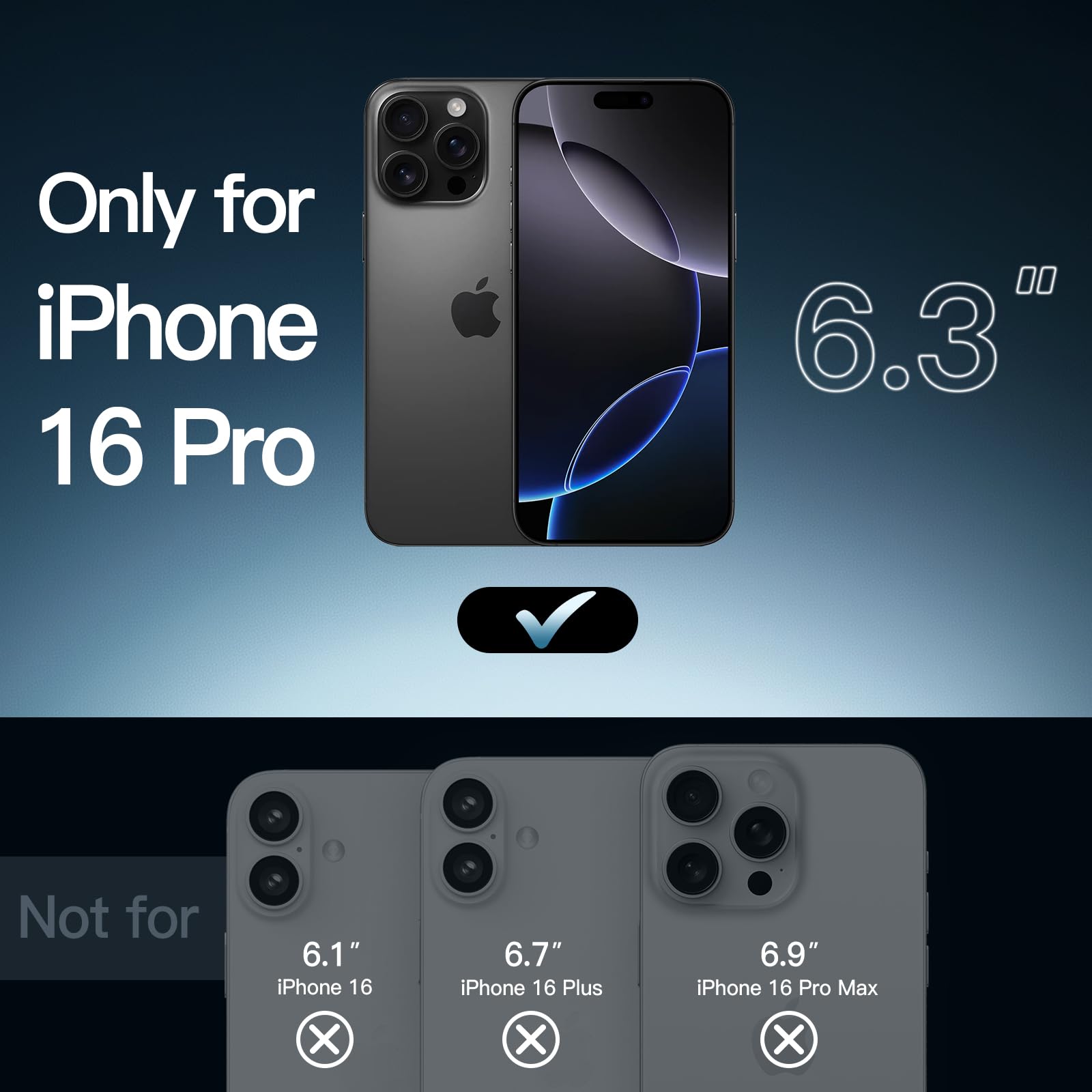 JETech Magnetic Case for iPhone 16 Pro 6.3-Inch | MagSafe Compatible | Shockproof & Anti-Scratch Clear Back Bumper Cover (Black) | Perfect for Daily Use, Outdoor Activities & Wireless Charging