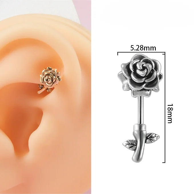Gothic Skeleton Belly Button Ring & Rook Piercing Jewelry - Stainless Steel Body Jewelry for Women | DL052 | Perfect for Halloween, Gothic Fashion & Alternative Style