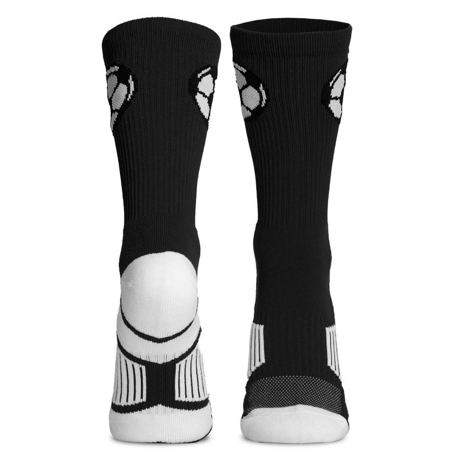 ChalkTalkSPORTS Soccer Performance Crew Socks for Youth & Adult - Breathable Mid-Calf Football Socks with Ball Design - Perfect for Training, Matches & Soccer Enthusiasts