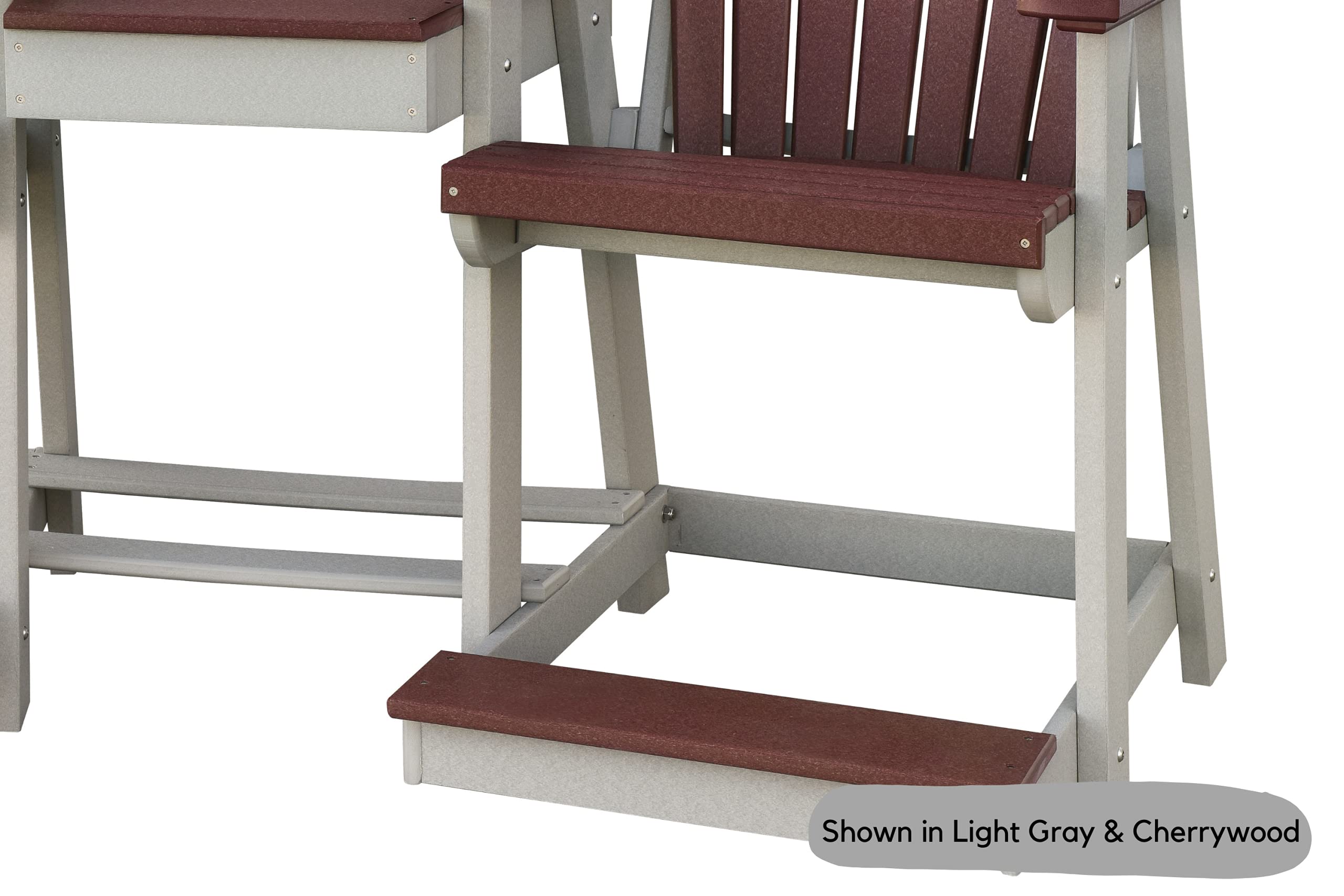 3-Piece Outdoor Bistro Set with 2 Chairs & Center Table - Durable Plastic Poly Patio Furniture, Amish-Made in USA (Tudor Brown & Cedar) - Perfect for Garden, Deck, Poolside & Small Balcony Dining