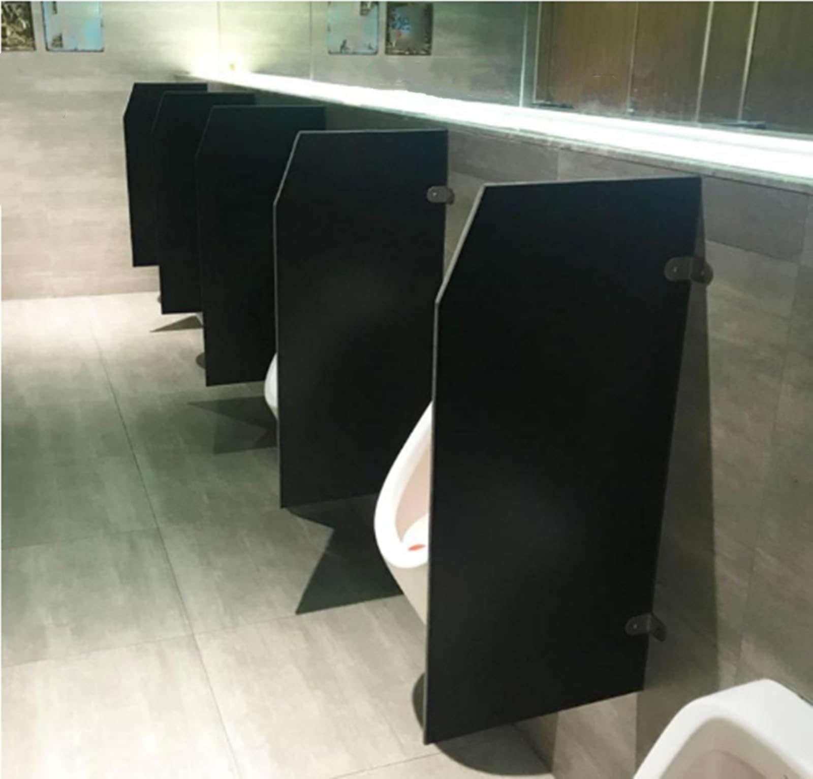 Waterproof Urinal Partition Divider Screen - Wall-Mounted Men's Toilet Privacy Baffle, Extra Durable Black Urinal Divider for Hotel & Public Restrooms (1pc) - Perfect for Commercial Bathrooms, Restaurants, and Office Buildings