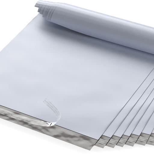 500 Pack White 12x15.5 Inch 2.5 Mil Poly Mailer Envelopes - Waterproof, Tear & Puncture Proof Self Seal Plastic Mailing Bags with Adhesive Strip | Perfect for Ecommerce Shipping, Amazon FBA, Clothing & Small Item Packaging