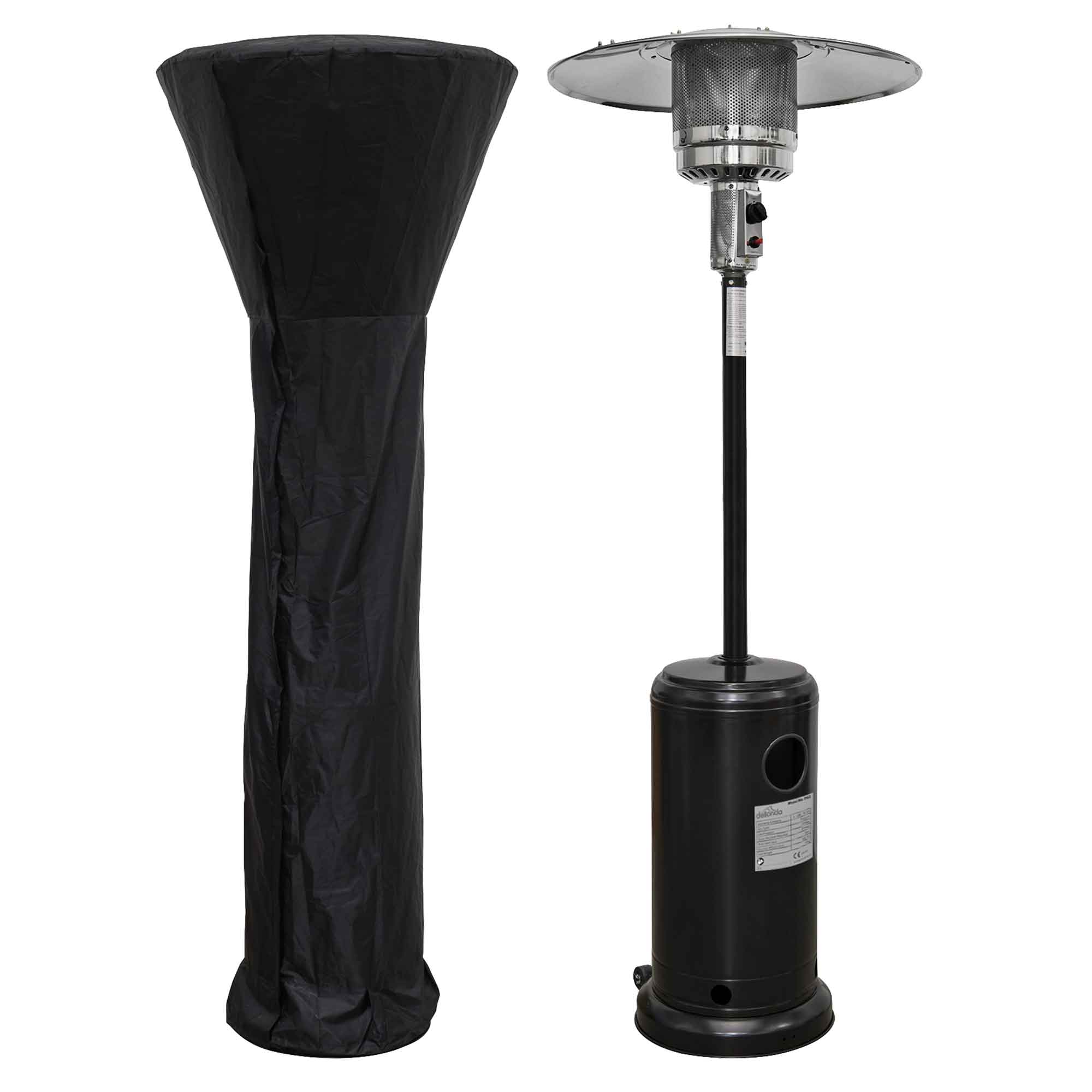 13kW Freestanding Outdoor Gas Patio Heater with Wheels & Weatherproof Cover - Commercial & Home Use - Black (DG220) - Perfect for Restaurants, Backyards & Outdoor Events
