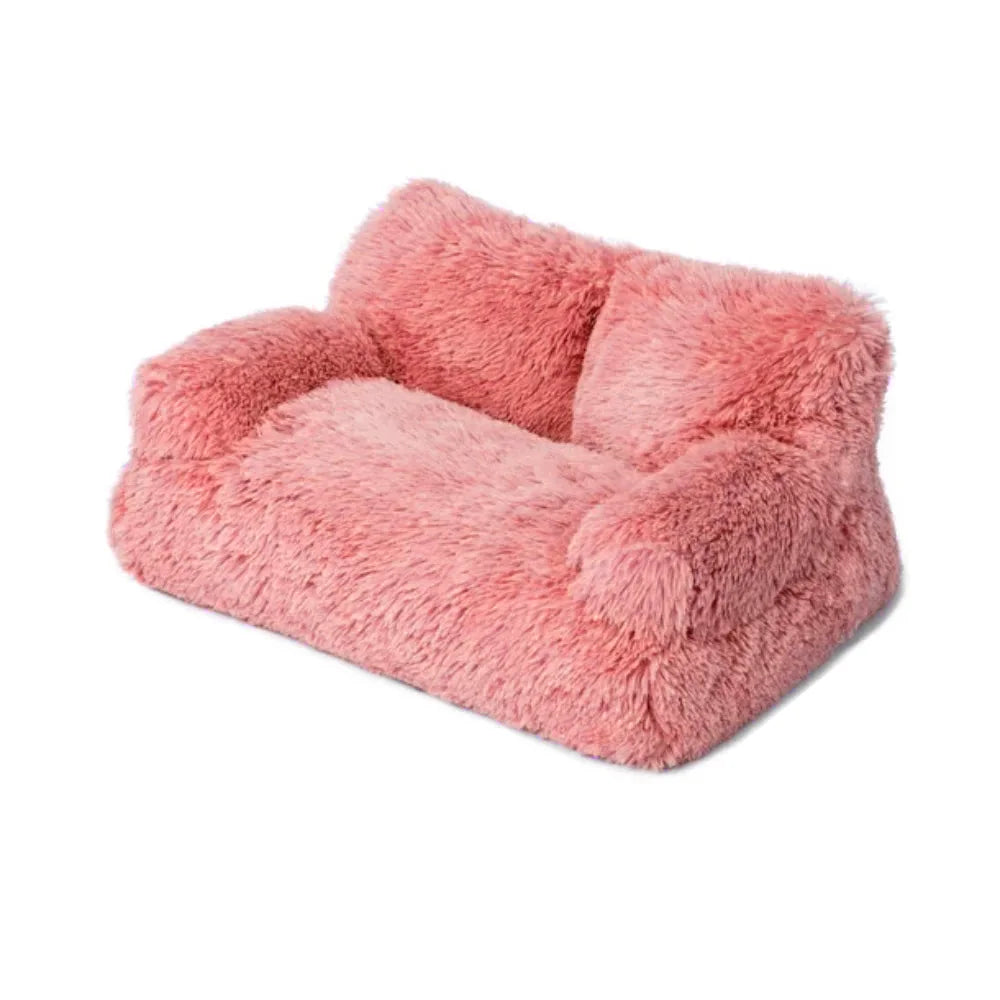 Fluffy Pet Sofa Bed for Dogs & Cats - Cozy Washable Pet Lounger for Small to Medium Pets - Perfect for Living Room, Bedroom, or Office