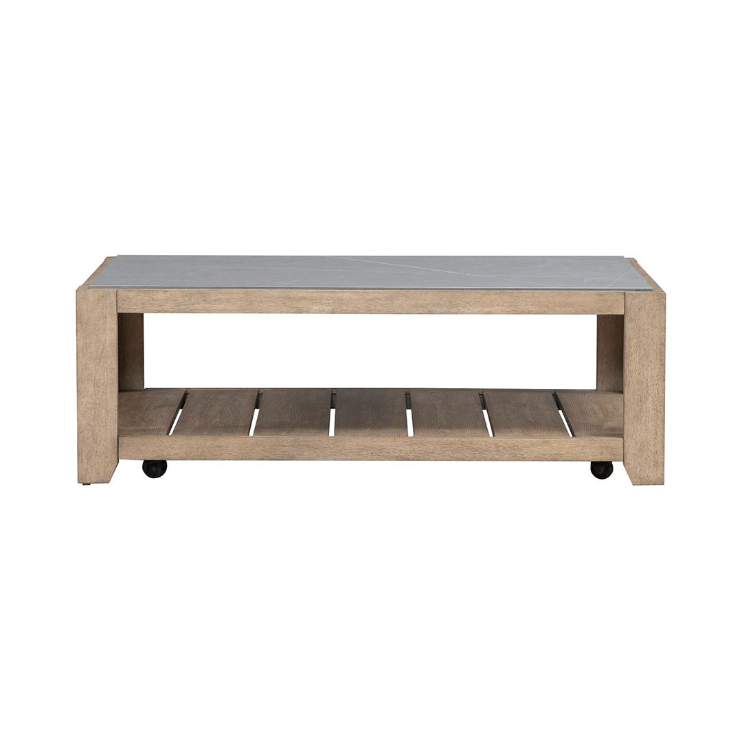 Millstone Cocktail Table - Modern Round Coffee Table for Living Room, Bar & Lounge - Perfect for Home Decor, Entertaining & Small Space Furniture