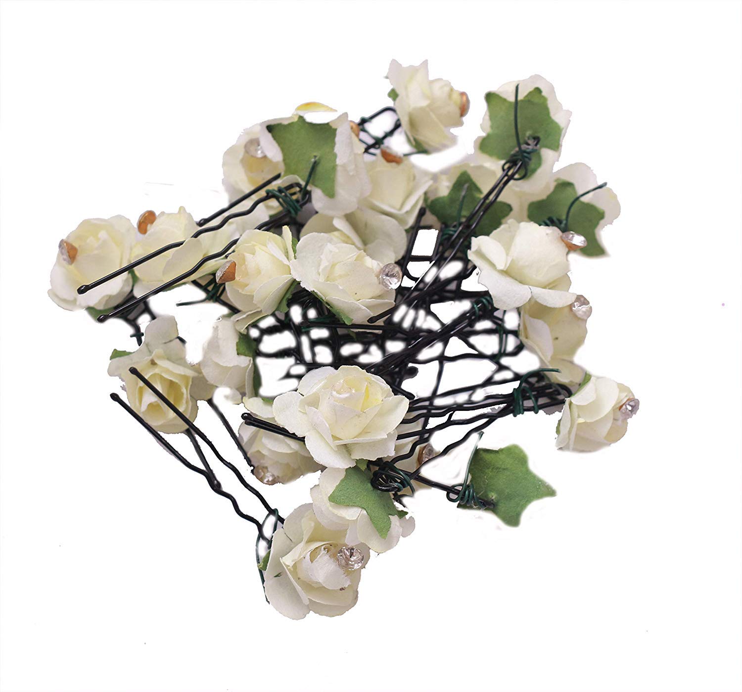 Elegant Black Metal Rose Flower Hair Pins for Bridal Wedding - 12pcs DIY Hair Bun Pins for Women | Perfect for Bridal Updos, Prom Hairstyles & Formal Occasions
