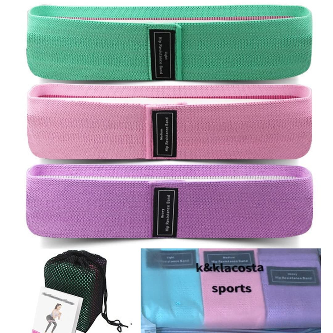 Premium K&KLACOSTA Elastic Resistance Bands Set for Women & Men - 3-Level Fitness Bands for Legs, Butt & Full Body Workout - Non-Slip Exercise Bands for Home Gym, Yoga, Pilates & Outdoor Training - Ideal Gift for Fitness Enthusiasts