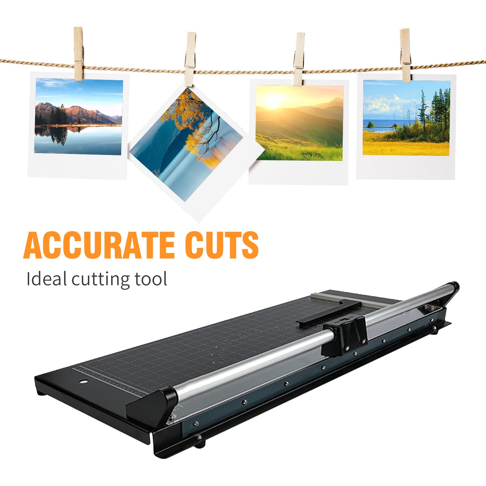 24 Inch Manual Rotary Paper Cutter - Precision Paper Trimmer for Photos, Scrapbooking & Crafting - Sharp Blade for Smooth Cutting - Perfect for DIY Projects, Office & School Use