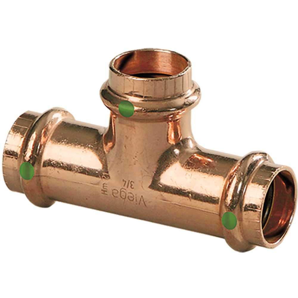 Viega 77387 Propress Zero Lead Copper Tee - 3/4