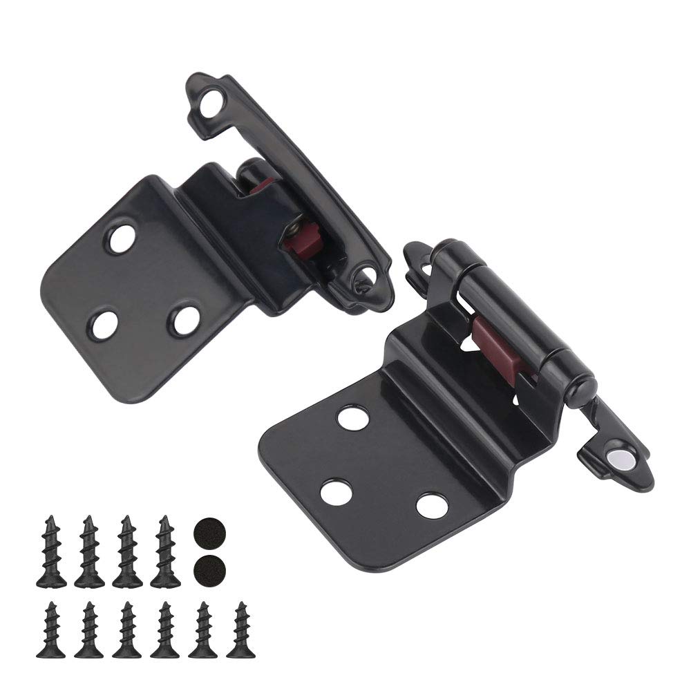 10 Pack Black Cabinet Hinges - Soft Close Kitchen Cabinet Hardware for Inset Doors (SCH38BK) | Durable Hinges for Home Kitchen, Bathroom & Office Cabinets