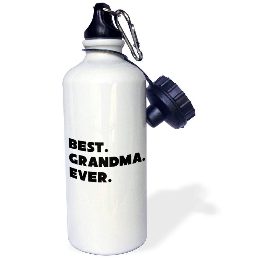3dRose Best Grandma Ever Sports Water Bottle - 21oz Insulated Stainless Steel Water Bottle with Lid, Leakproof & BPA Free - Perfect for Gym, Hiking, Travel & Outdoor Activities