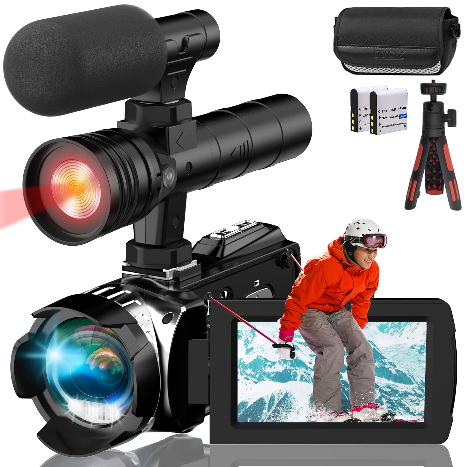 4K Ultra HD Video Camera for Vlogging, YouTube, Travel & Sports - Professional Camcorder with WiFi, Night Vision & Stabilization - Perfect for Content Creators, Filmmaking & Outdoor Adventures