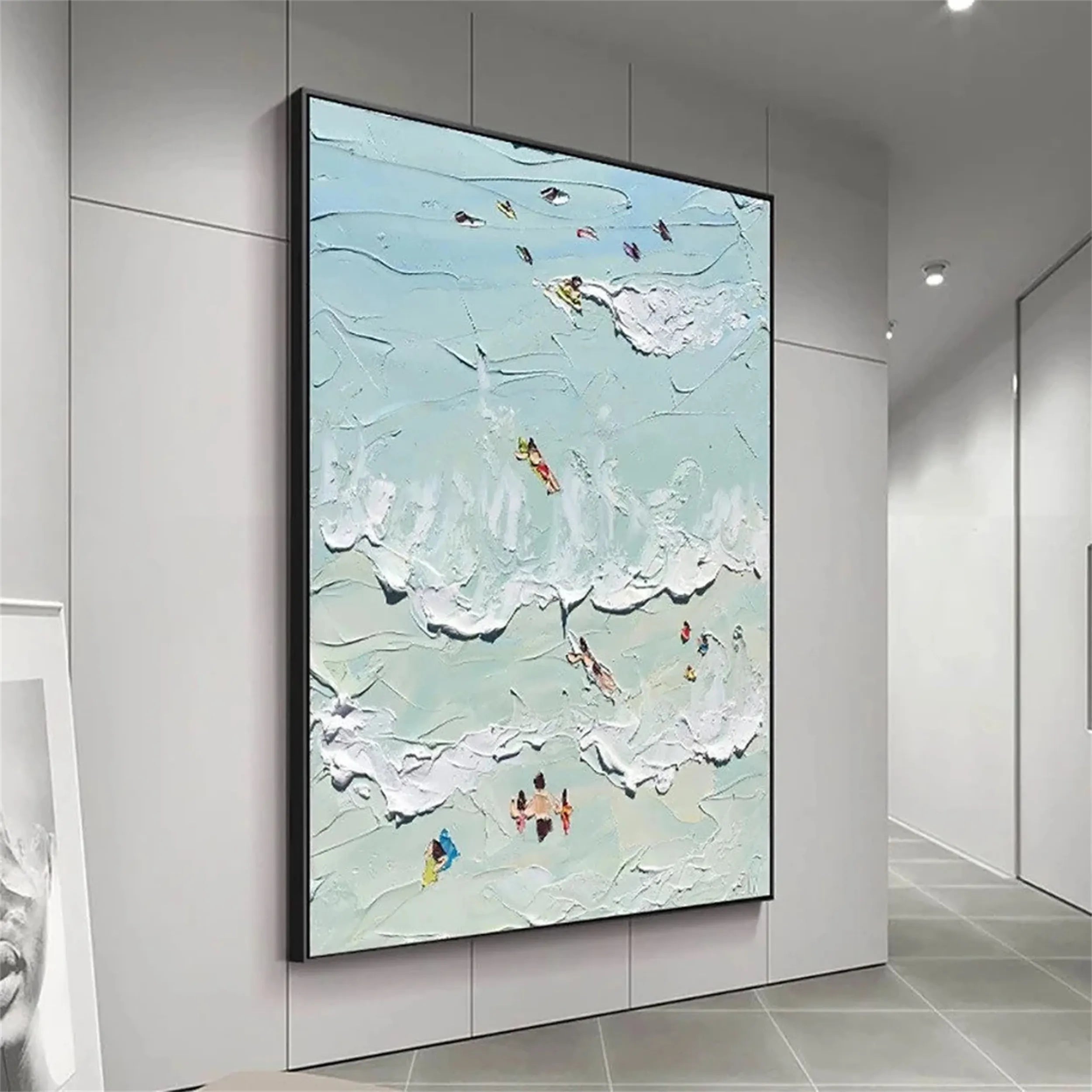 Seascape and Snowy Peak Painting #SP005 - Stunning Landscape Art for Home & Office Decor | Perfect for Living Room, Bedroom, or Gift