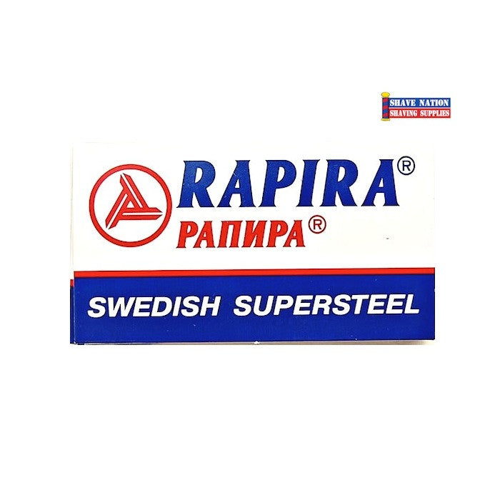 Rapira SuperSteel Double Edge Razor Blades 5 Pack - Premium Shaving Blades for Men's Safety Razors | Smooth Shave for Face, Head & Body Grooming
