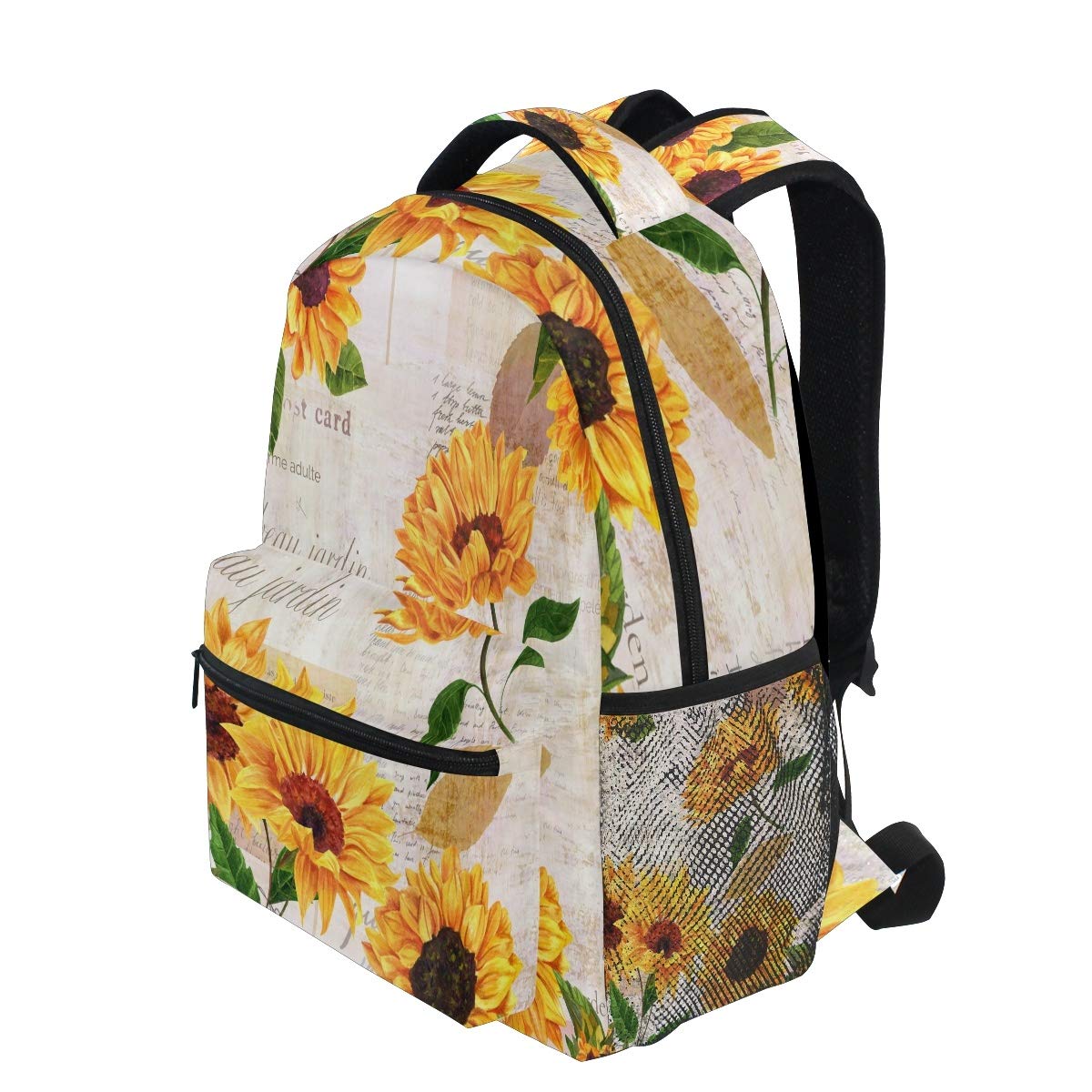 **AUUXVA Retro Sunflower Backpack - Large Waterproof School Shoulder Bag for Students, Teens, Boys & Girls - Durable Laptop Bookbag & Daypack for School, College, Travel & Outdoor Activities**