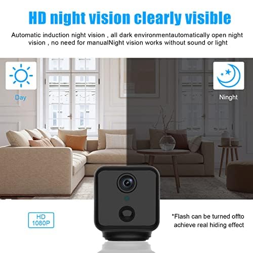 Mini Spy Camera WiFi Wireless Hidden Camera 1080P HD - 360° Indoor Security Camera with Mobile App, Motion Detection & Night Vision - Portable Nanny Cam for Home, Office, Baby Monitor & Pet Surveillance