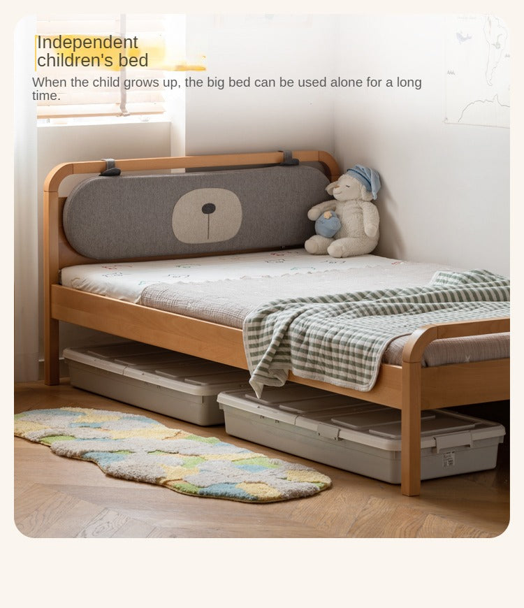 Solid Beech Wood Space-Saving Bunk Bed with Guardrails - Sturdy Twin Over Twin Loft Bed for Kids & Teens - Perfect for Small Bedrooms, Guest Rooms & Dormitories