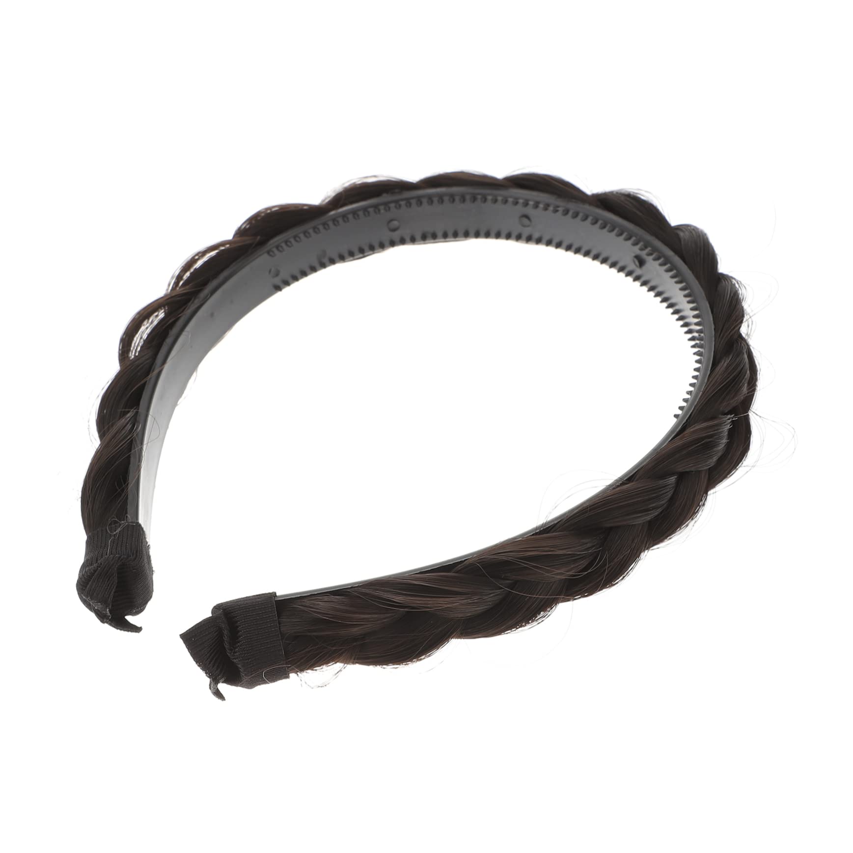 Beavorty Toothed Braid Headband - Synthetic Wig Hairband for Women, Straw Braided Hairpiece with Embellishments, High-Temperature Wire Hair Accessory for Anti-Aging | Perfect for Parties, Weddings & Everyday Styling