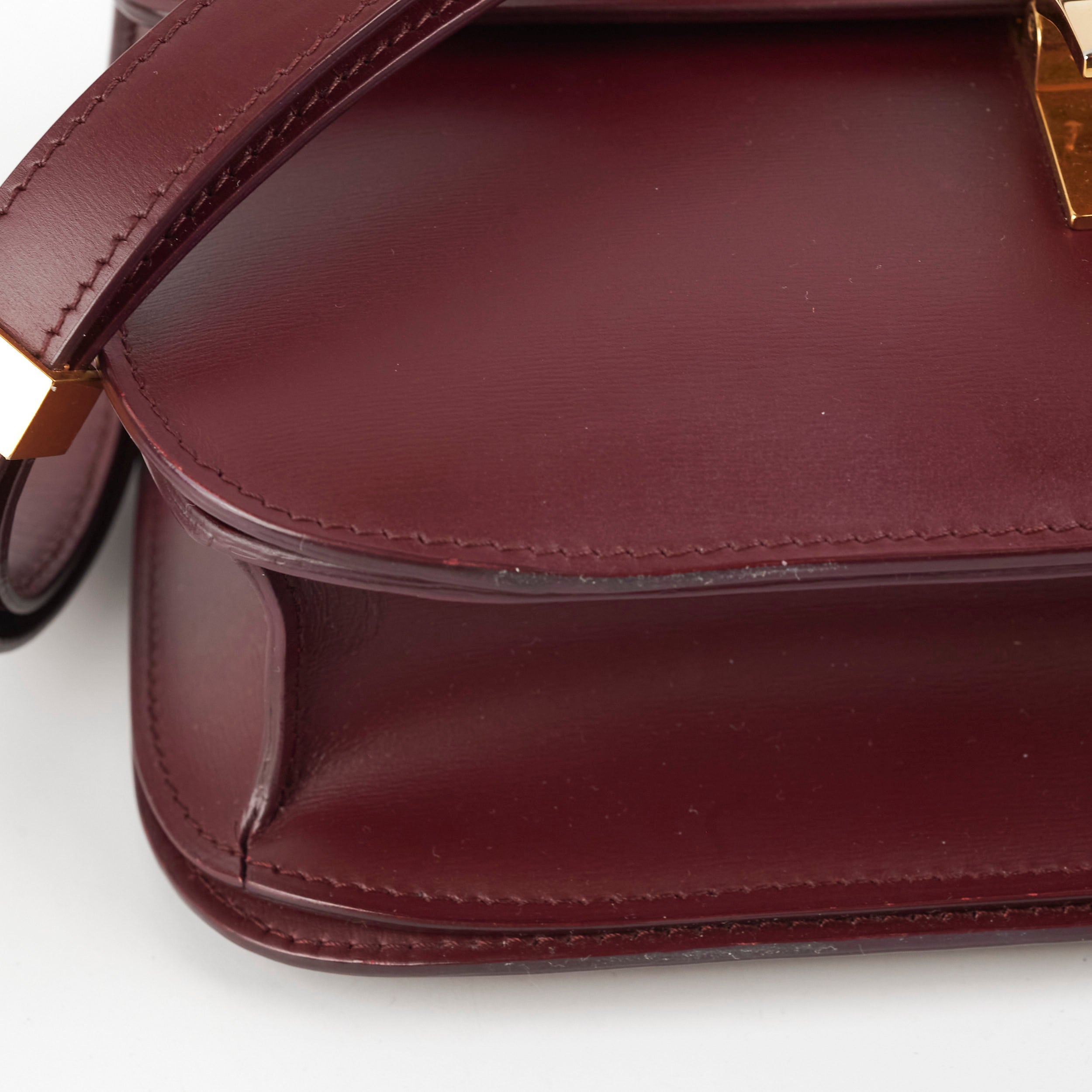 Celine Medium Box Burgundy Leather Crossbody Bag for Women | Luxury Designer Shoulder Purse | Perfect for Work, Travel & Evening Out