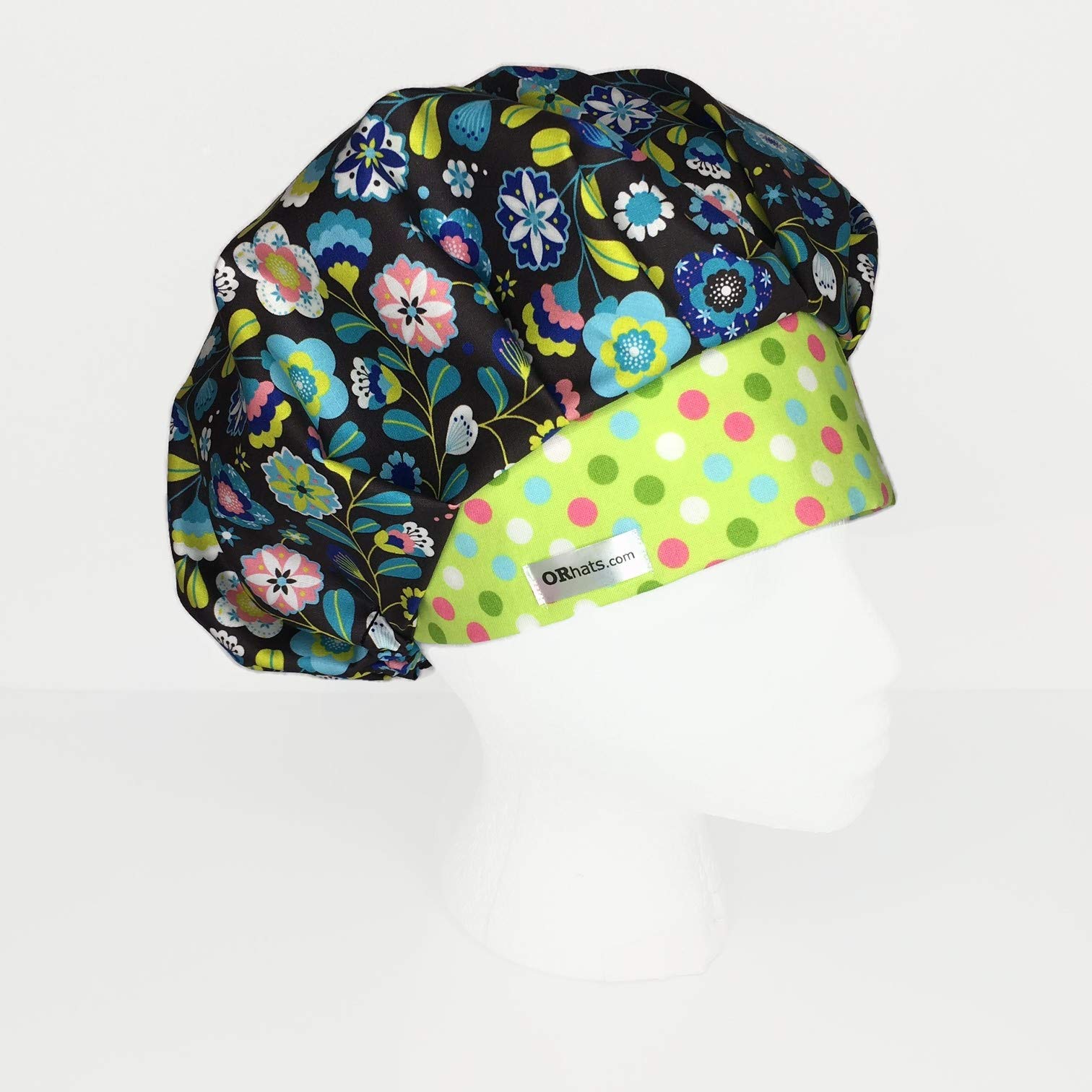 Spotted Night Garden Bouffant Scrub Cap for Women - Surgical & Nursing Use