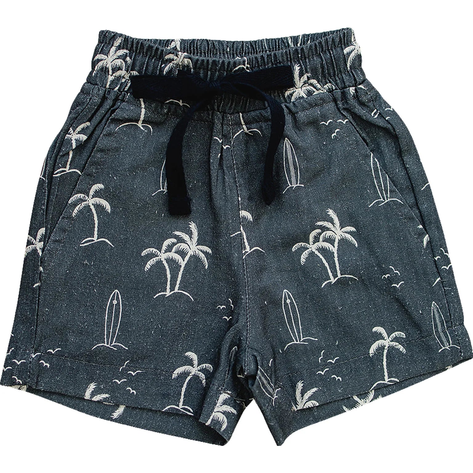 Men's Cotton Shorts - Navy Blue Surfer Style for Beach & Summer Casual Wear | Comfortable & Breathable