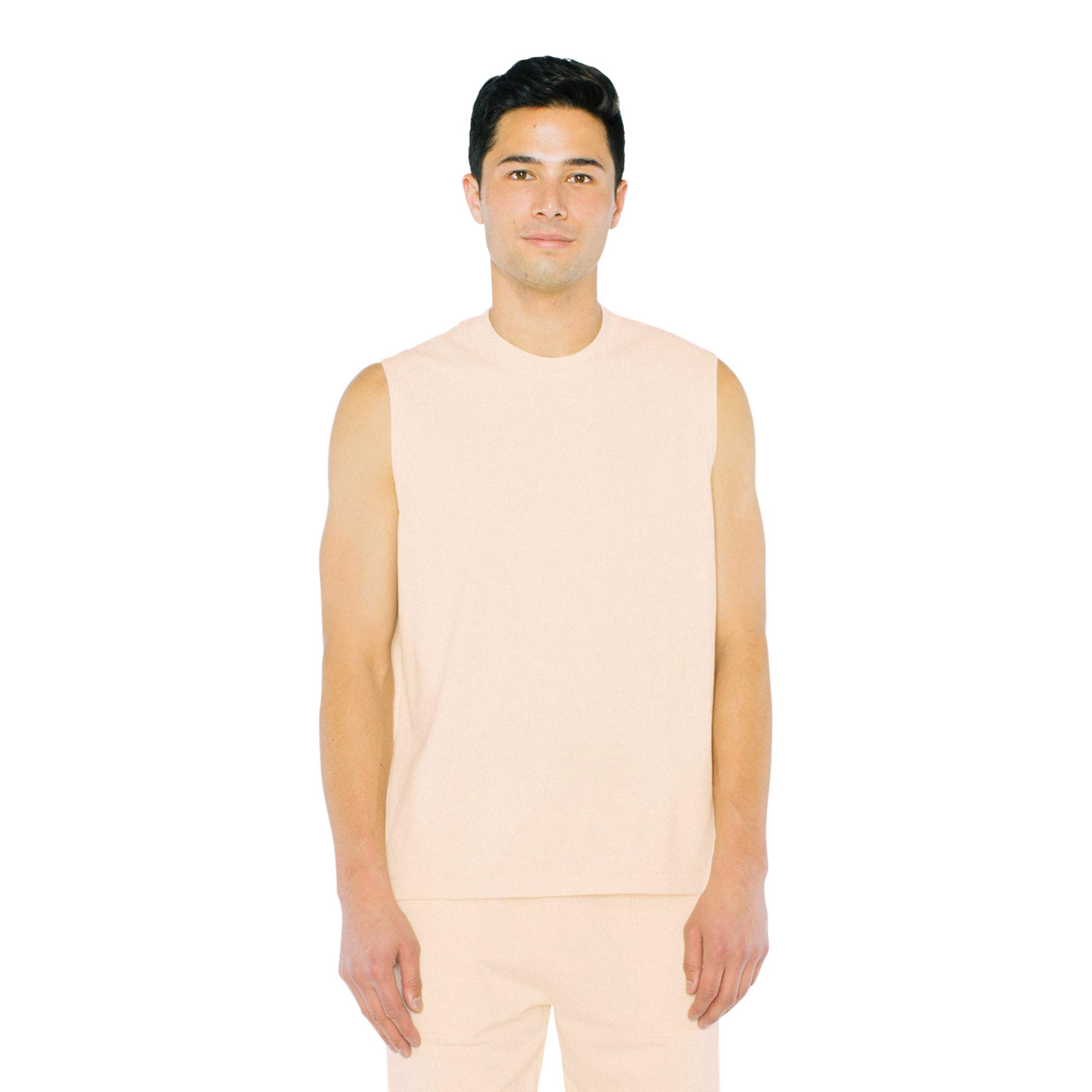 American Apparel Men's French Terry Sleeveless Muscle Tank Top - Breathable Workout Shirt for Gym, Running & Summer Outdoor Activities