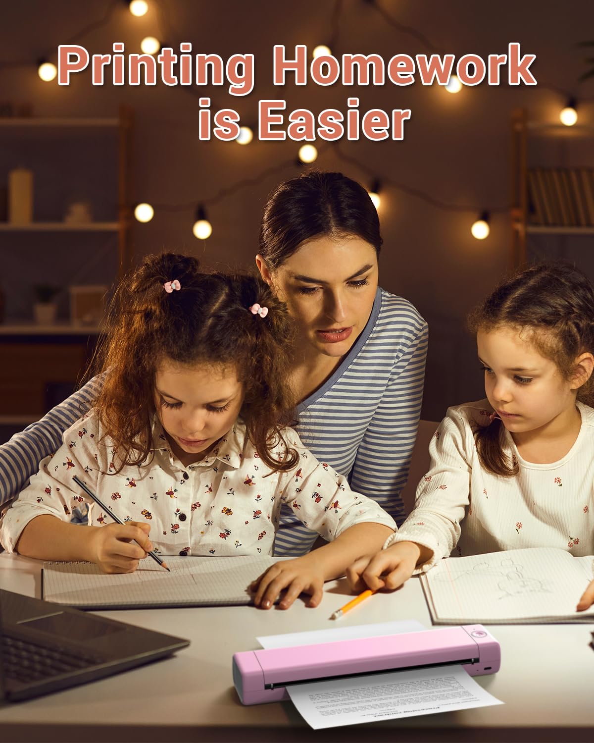 Phomemo M08F Wireless Thermal Printer - Inkless Portable A4 Printer for Android & iOS | Home Office, Photo Printing, Receipts & Study | Compact Printer for Smartphones, Laptops & Mobile Printing Needs