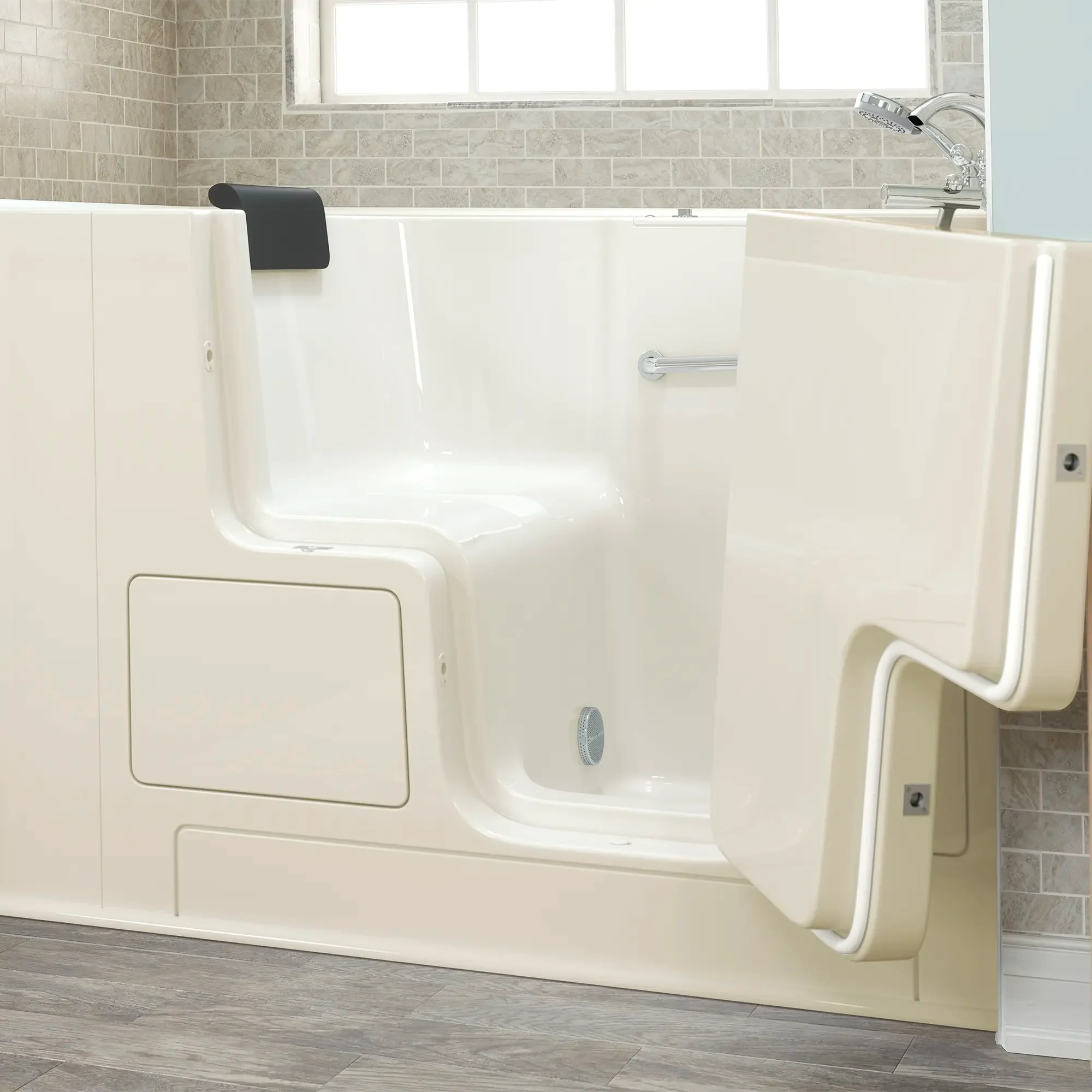 Premium 32 x 52 Inch Gelcoat Walk-In Bathtub with Soaker System & Right Hand Drain - Non-Slip Soaking Tub for Elderly & Mobility Assistance - Perfect for Relaxation & Hydrotherapy at Home