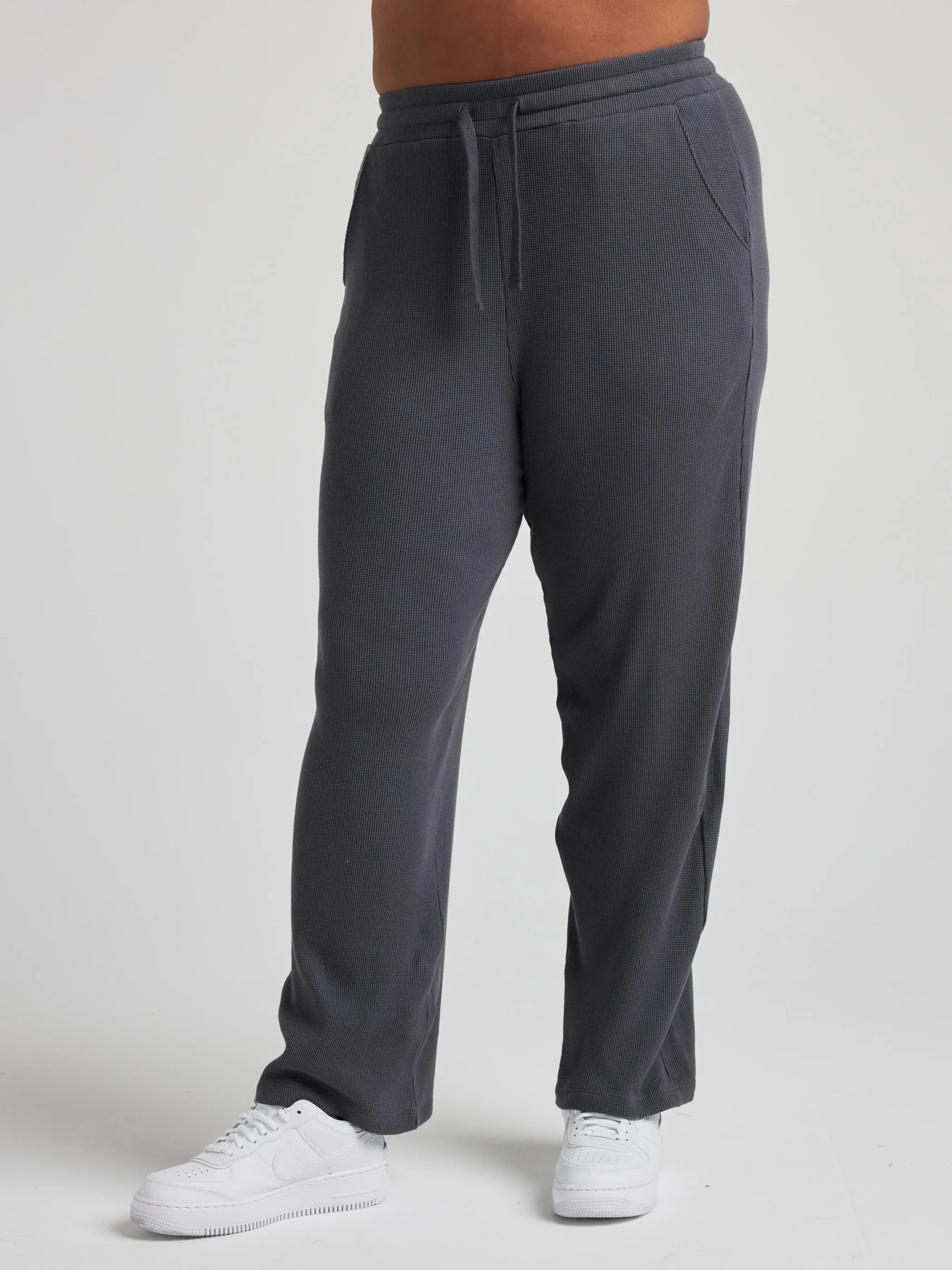 Men's Comfortable Drawstring Pants in Charcoal - Perfect for Lounge, Yoga, and Casual Wear