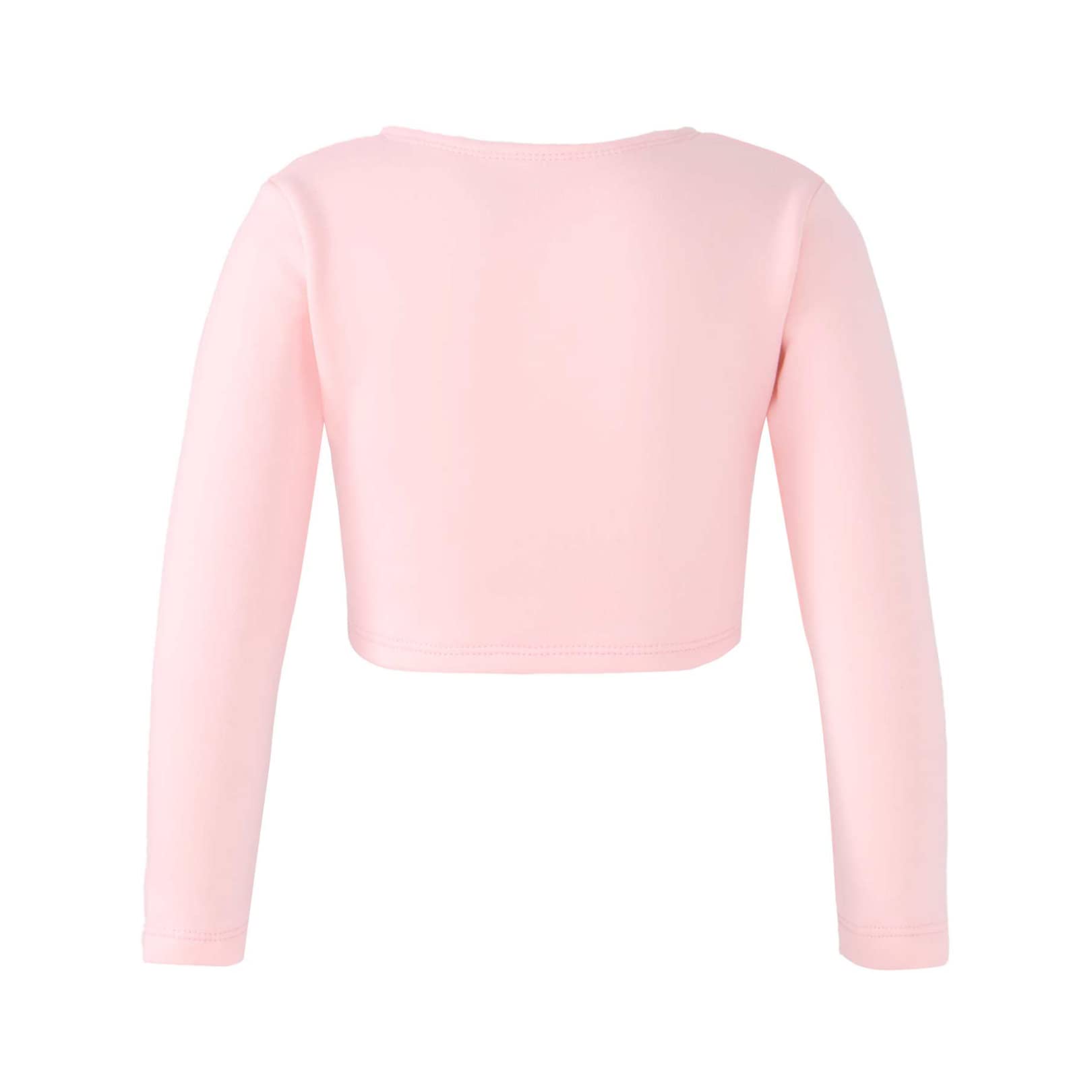EasyForever Girls' Thick Knotted Ruched Dance Crop Top - Ballet Wrap Shrug Sweater with Long Sleeves - Perfect for Dance Classes, Ballet Performances & Casual Wear