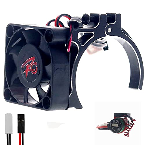 KWBRC 42mm RC Motor Cooling Fan - Metal Heat Sink Fan for 1515/1512/4268/TENSHOCK 812 Motors - High Performance Cooling Solution for RC Model Cars, Trucks & Boats (Black) - Perfect for Racing, Off-Road & High-Speed RC Applications