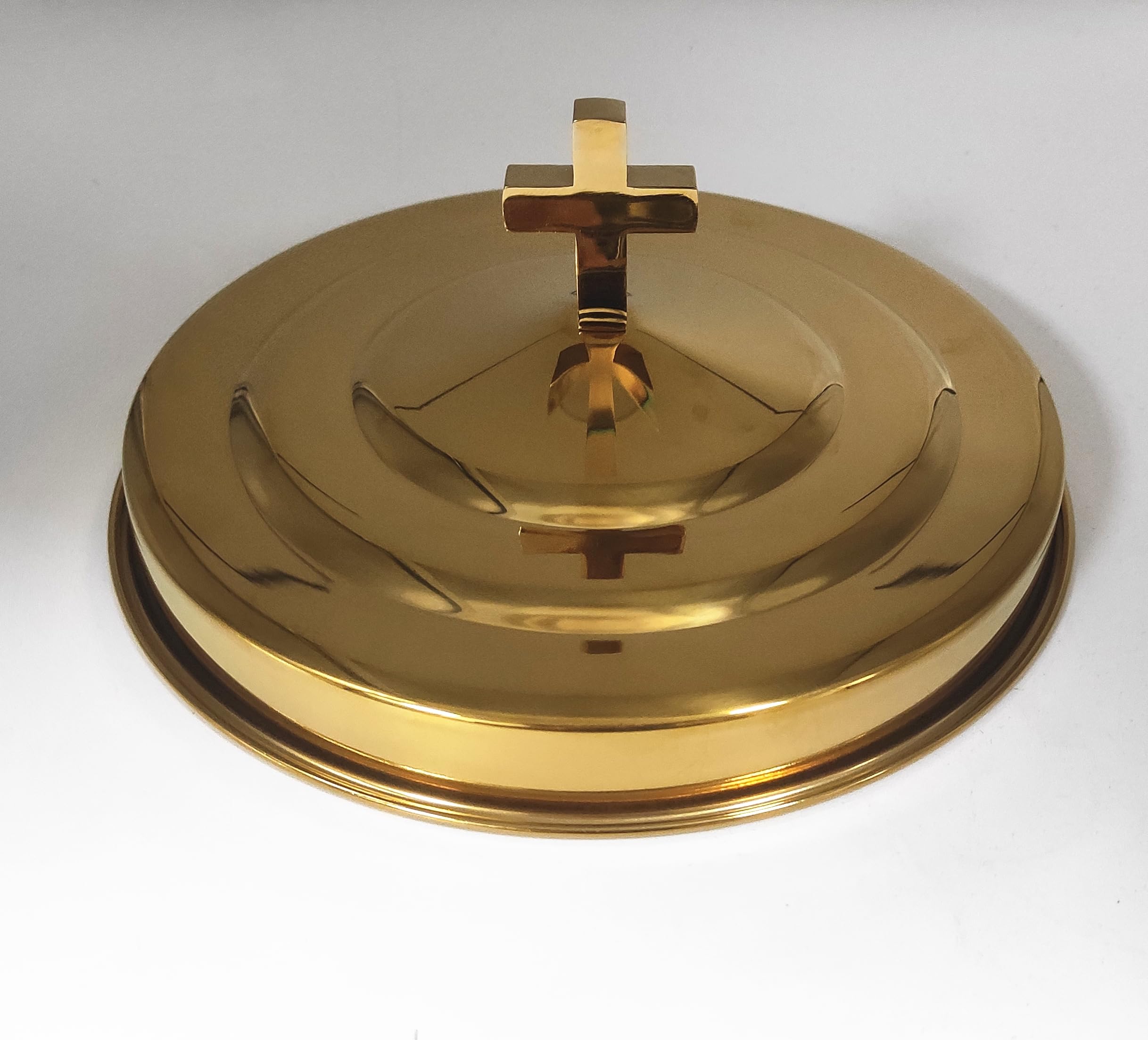 Stainless Steel Communion Bread Plates with Lid - Polished Gold Communion Tray with Cover - Church Supplies for Holy Communion - Perfect for Church Services, Weddings & Religious Ceremonies
