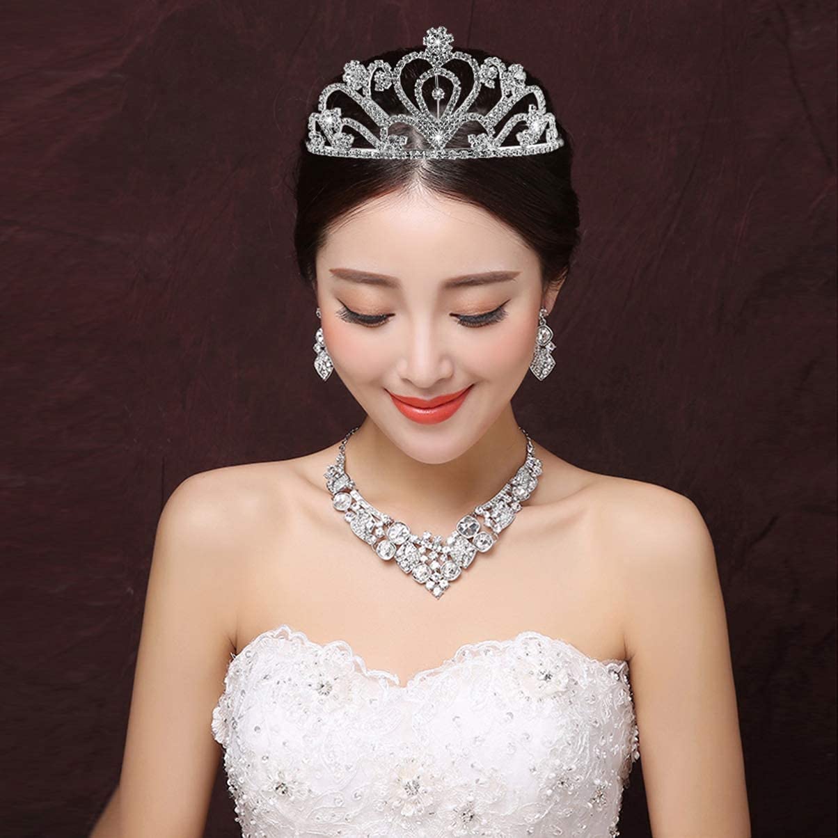 Silver Crystal Tiara Crown Headband for Women & Girls - Elegant Bridal Wedding Prom Birthday Party Hair Accessories | Perfect for Princess-Themed Events, Pageants, and Special Occasions