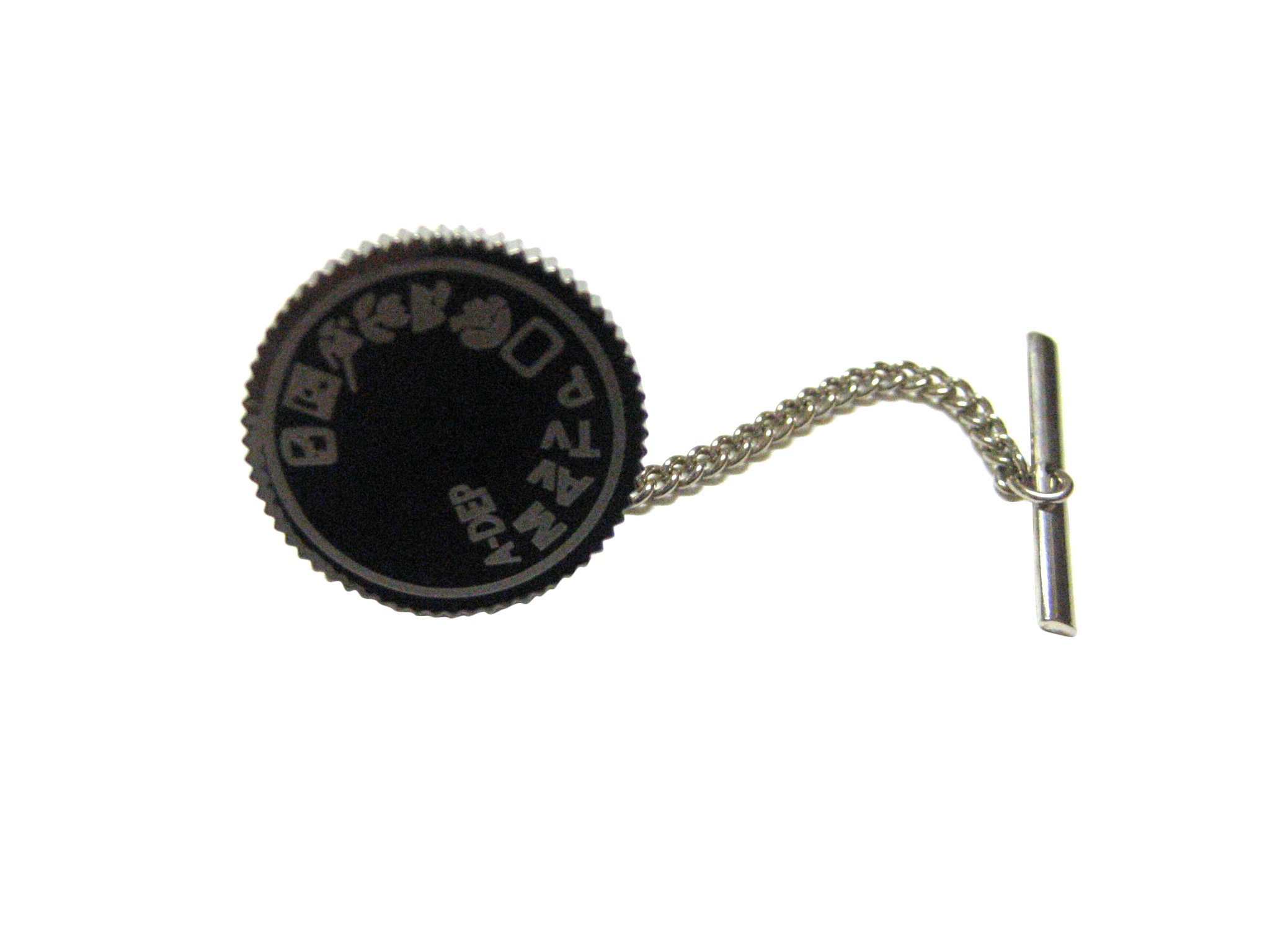 Kiola Designs Gunmetal Camera Setting Dial Tie Tack - Vintage Photography Accessory for Men & Women - Perfect for Photographers, Wedding Gifts & Fashion Enthusiasts